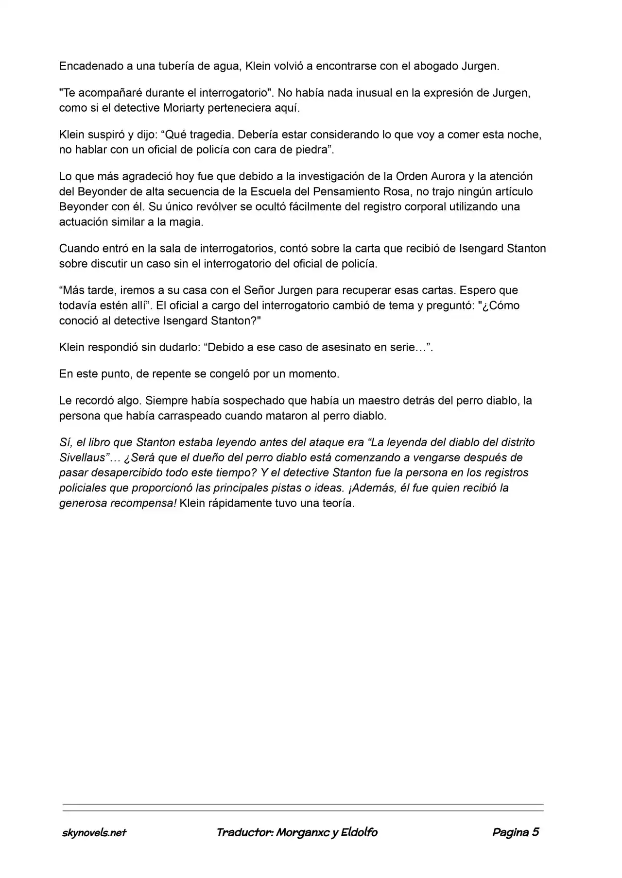 Lord Of The Mysteries (Novela) - Capítulo 411 - Página 5 - LectorTMOo