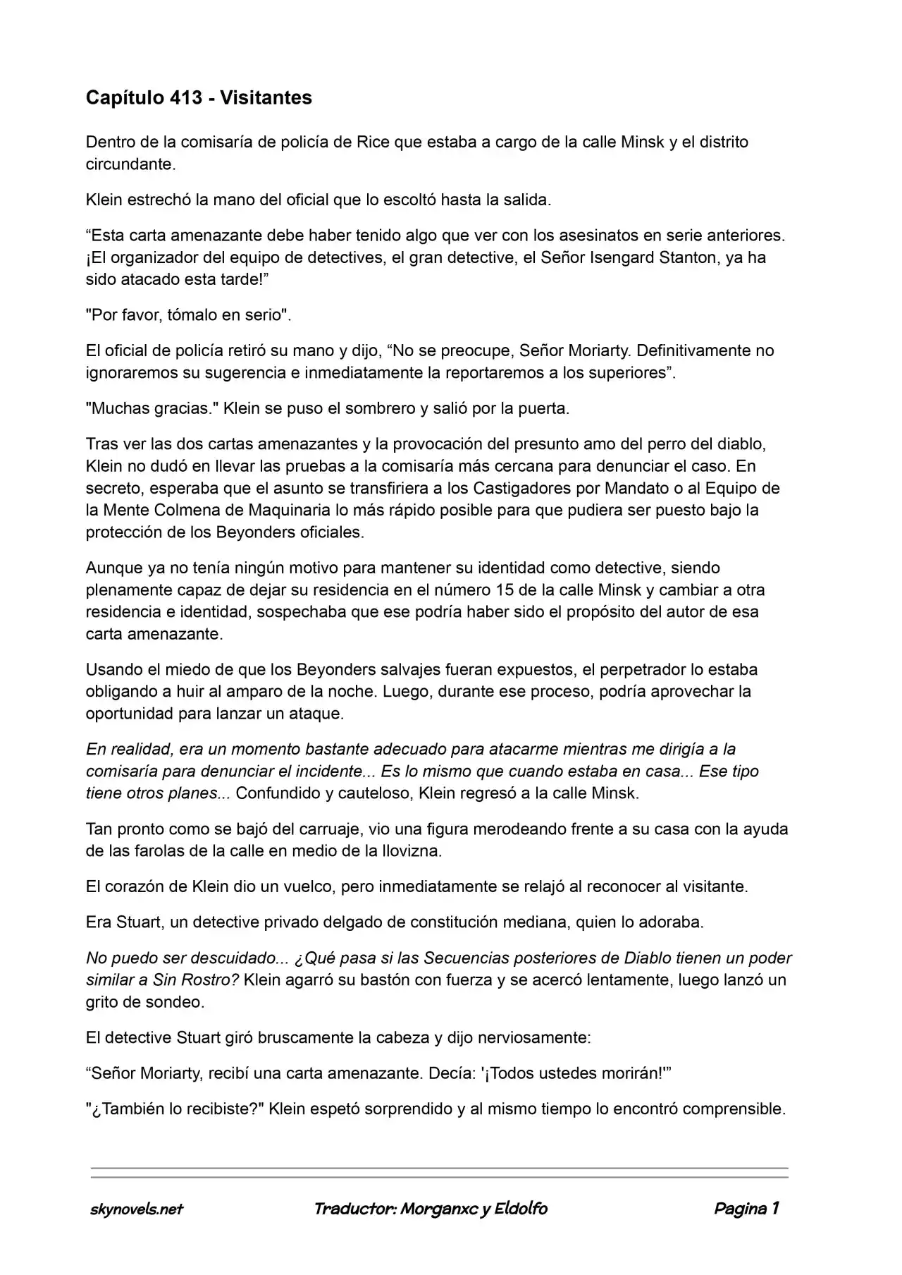 Lord Of The Mysteries (Novela) - Capítulo 413 - Página 1 - LectorTMOo