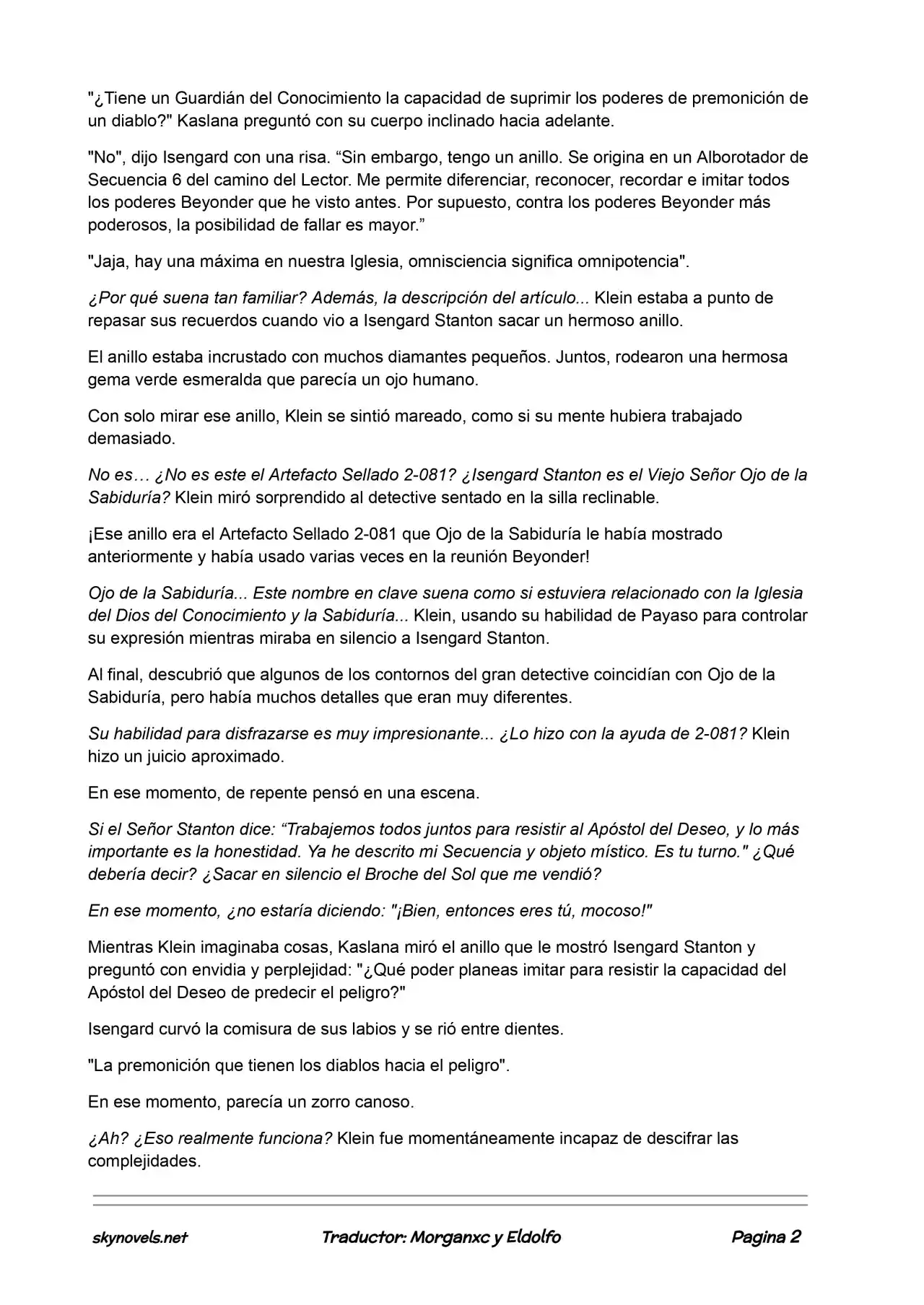 Lord Of The Mysteries (Novela) - Capítulo 415 - Página 2 - LectorTMOo