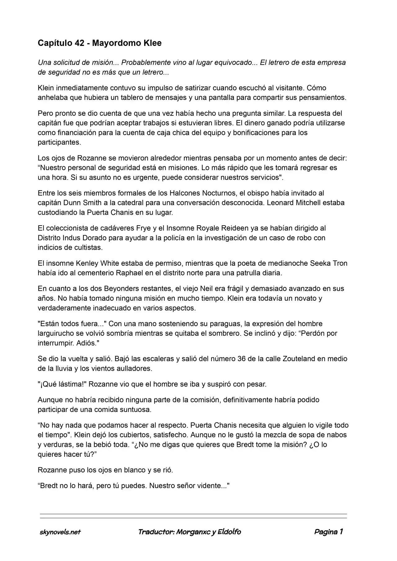 Lord Of The Mysteries (Novela) - Capítulo 42 - Página 1 - LectorTMOo