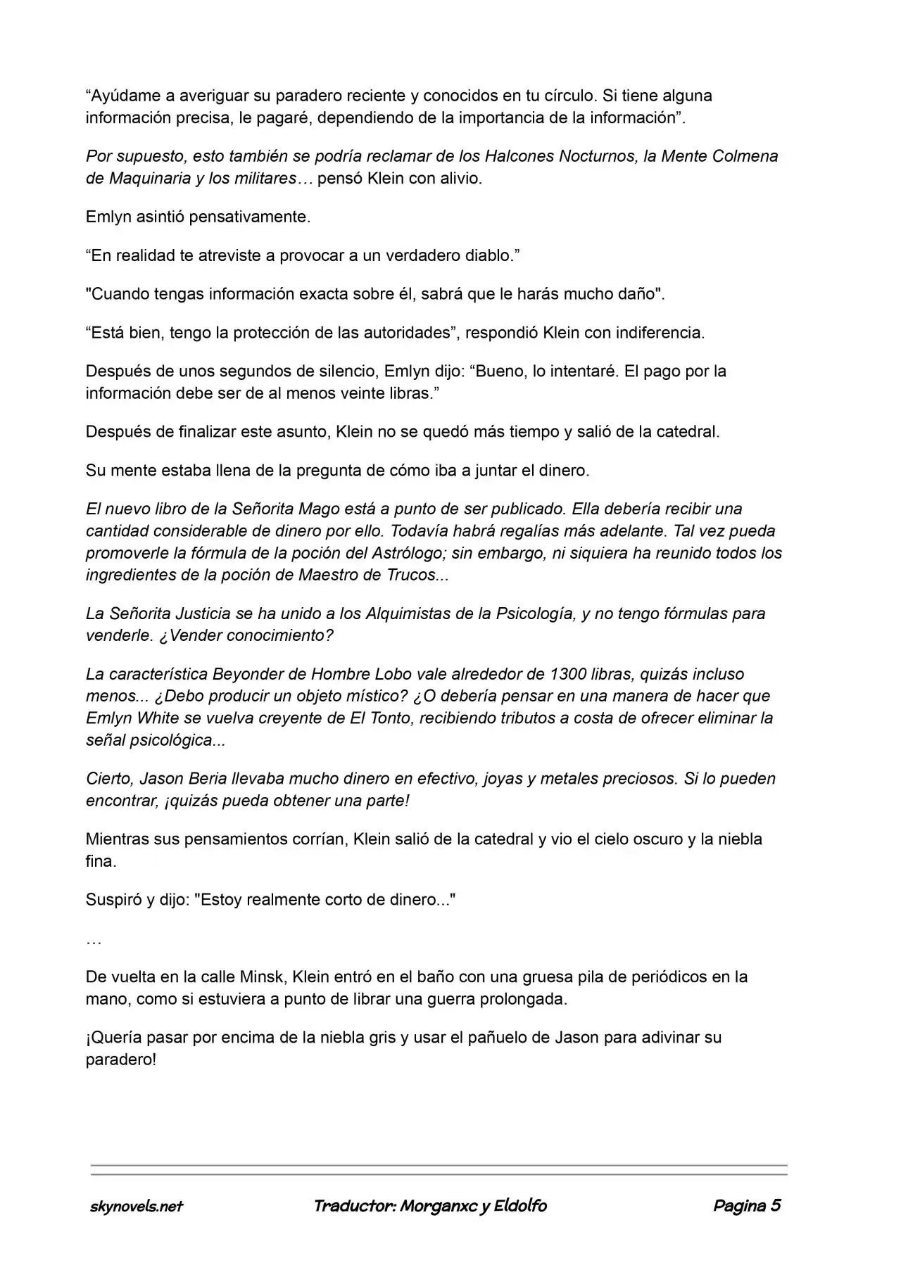 Lord Of The Mysteries (Novela) - Capítulo 421 - Página 5 - LectorTMOo