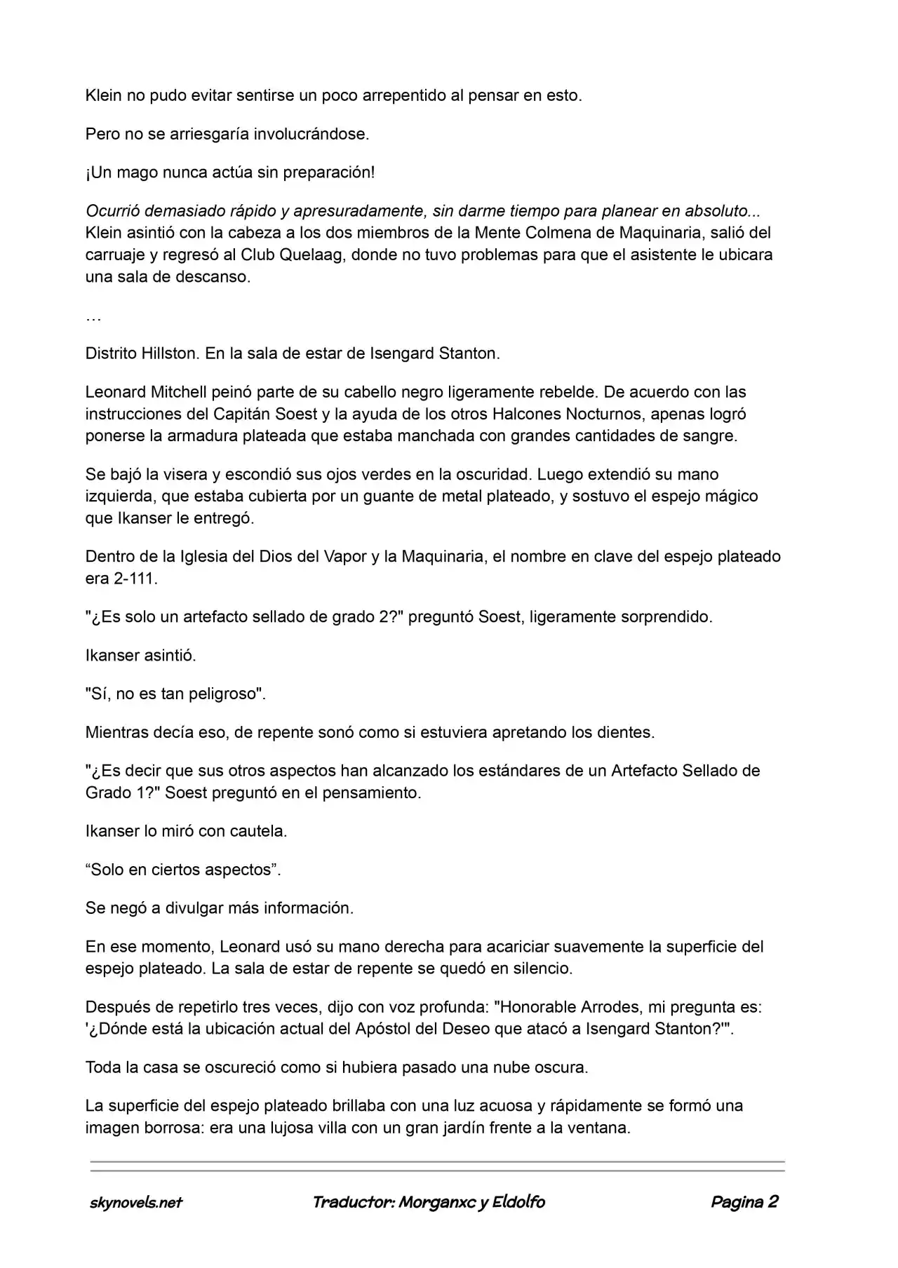 Lord Of The Mysteries (Novela) - Capítulo 424 - Página 2 - LectorTMOo