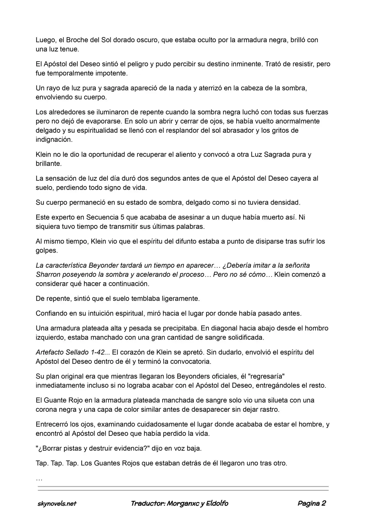 Lord Of The Mysteries (Novela) - Capítulo 427 - Página 2 - LectorTMOo