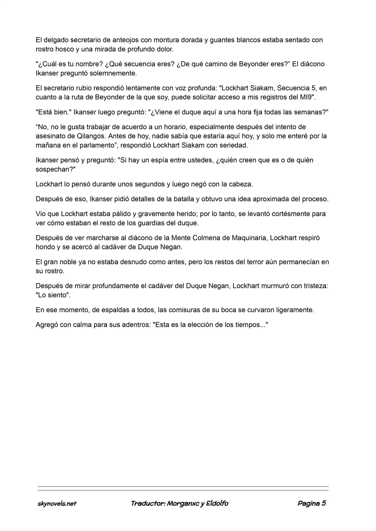 Lord Of The Mysteries (Novela) - Capítulo 427 - Página 5 - LectorTMOo