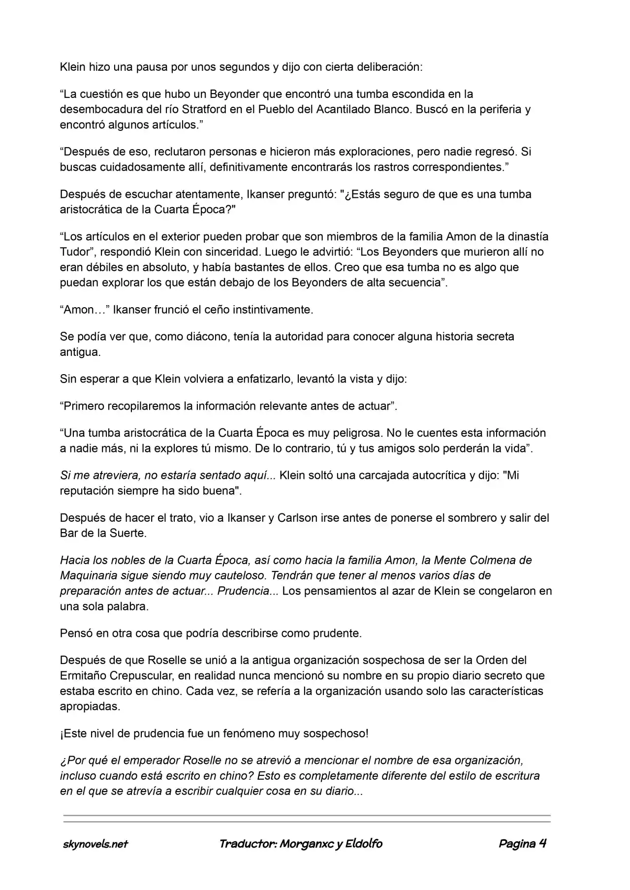 Lord Of The Mysteries (Novela) - Capítulo 436 - Página 4 - LectorTMOo