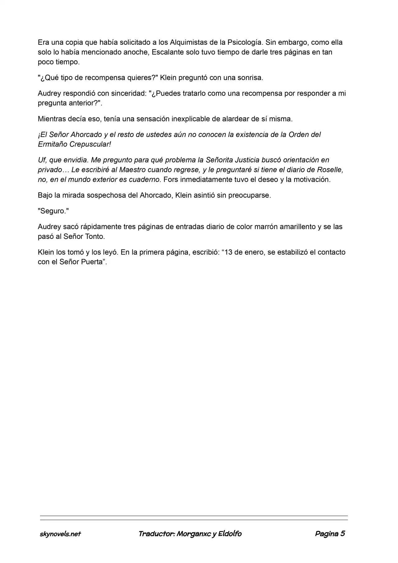 Lord Of The Mysteries (Novela) - Capítulo 439 - Página 5 - LectorTMOo