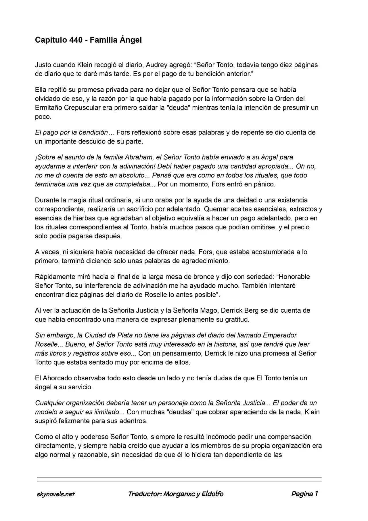 Lord Of The Mysteries (Novela) - Capítulo 440 - Página 1 - LectorTMOo