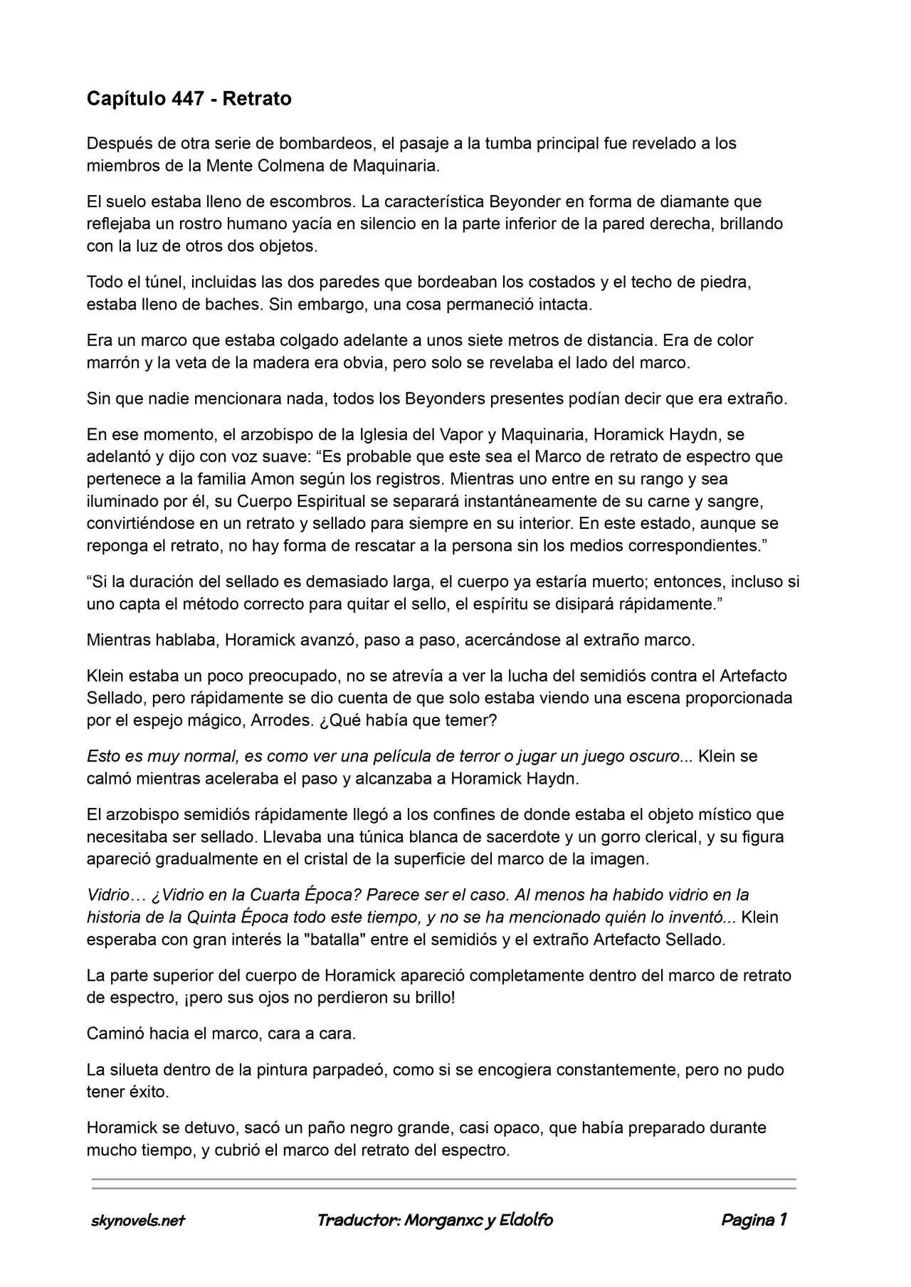 Lord Of The Mysteries (Novela) - Capítulo 447 - Página 1 - LectorTMOo