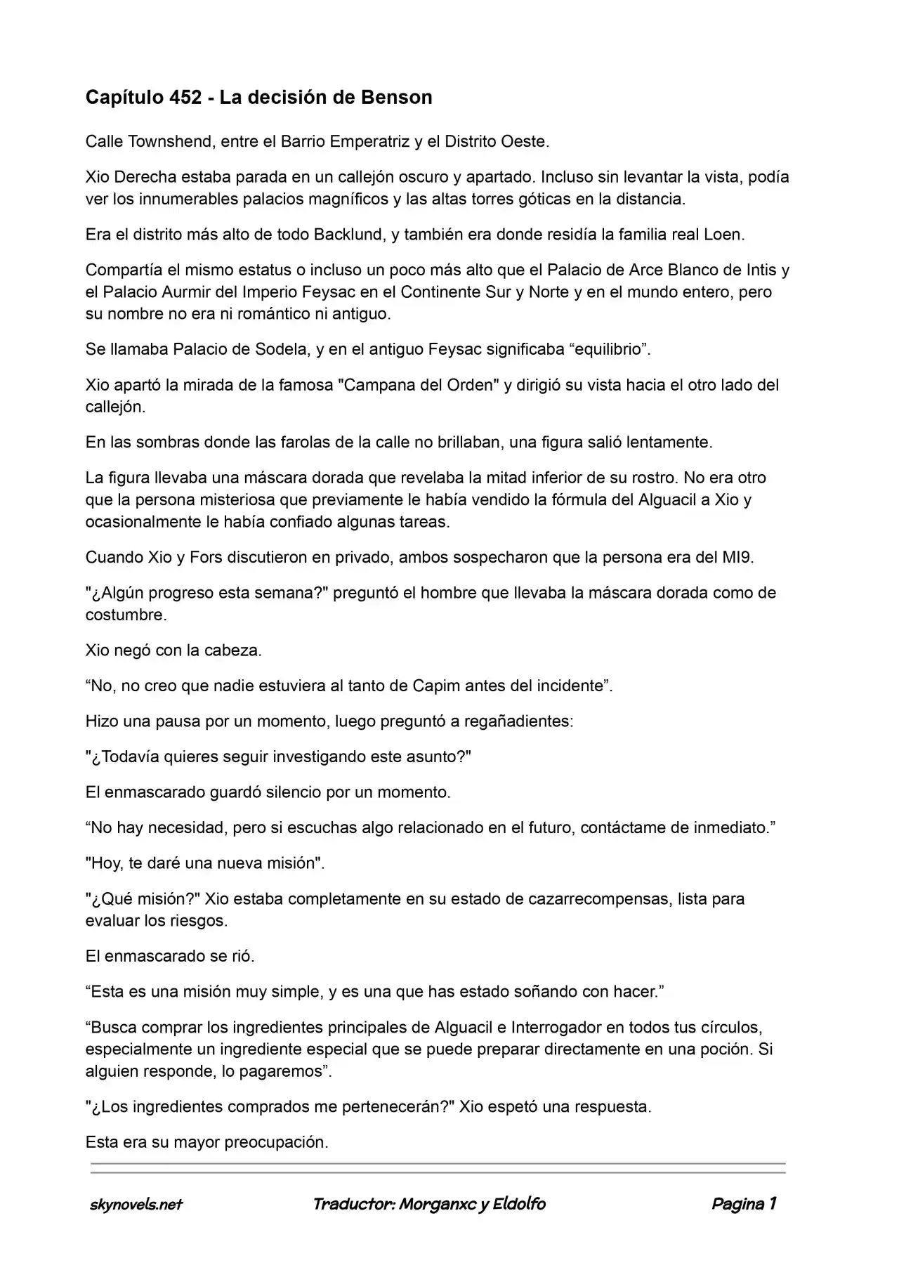 Lord Of The Mysteries (Novela) - Capítulo 452 - Página 1 - LectorTMOo