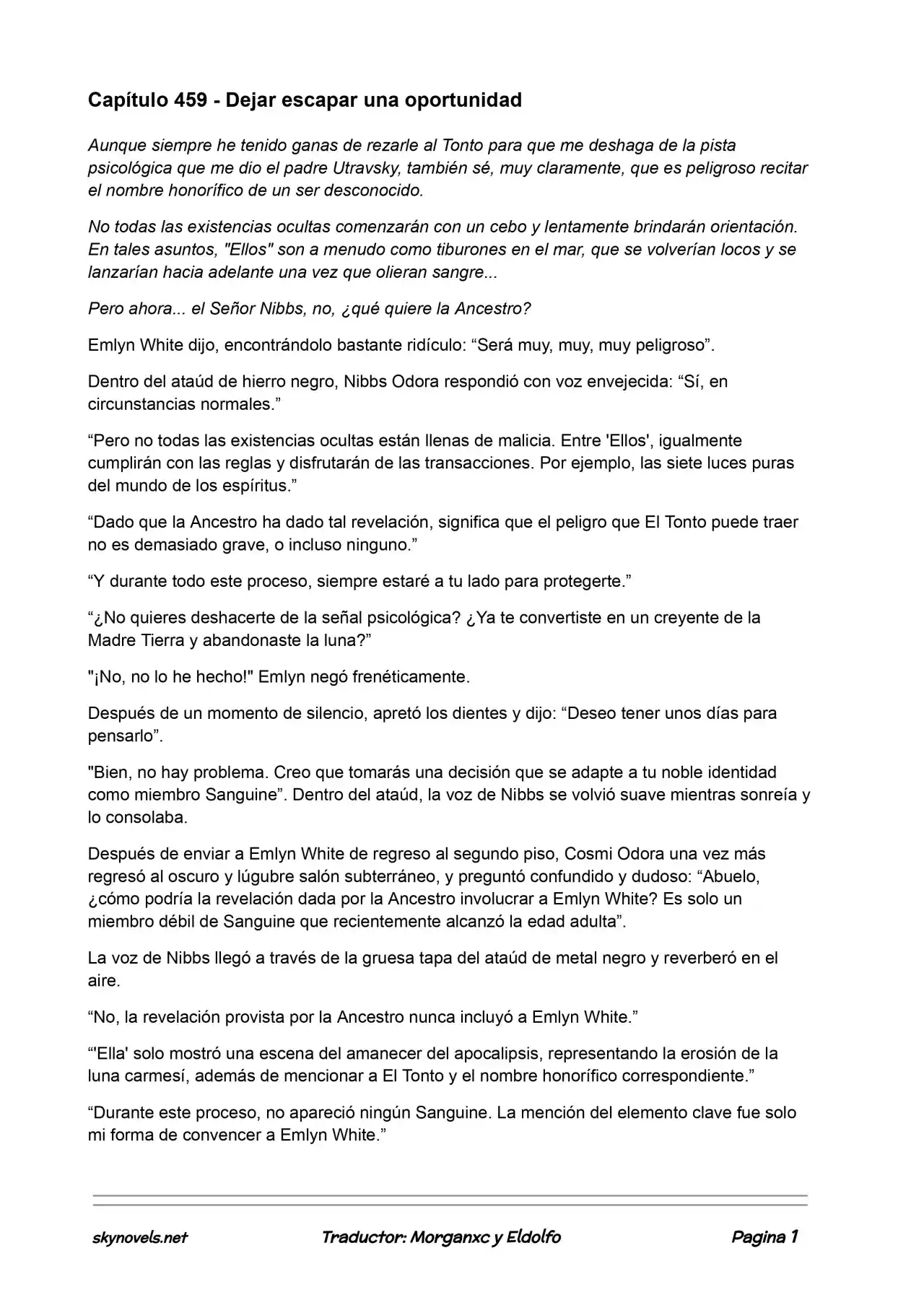 Lord Of The Mysteries (Novela) - Capítulo 459 - Página 1 - LectorTMOo