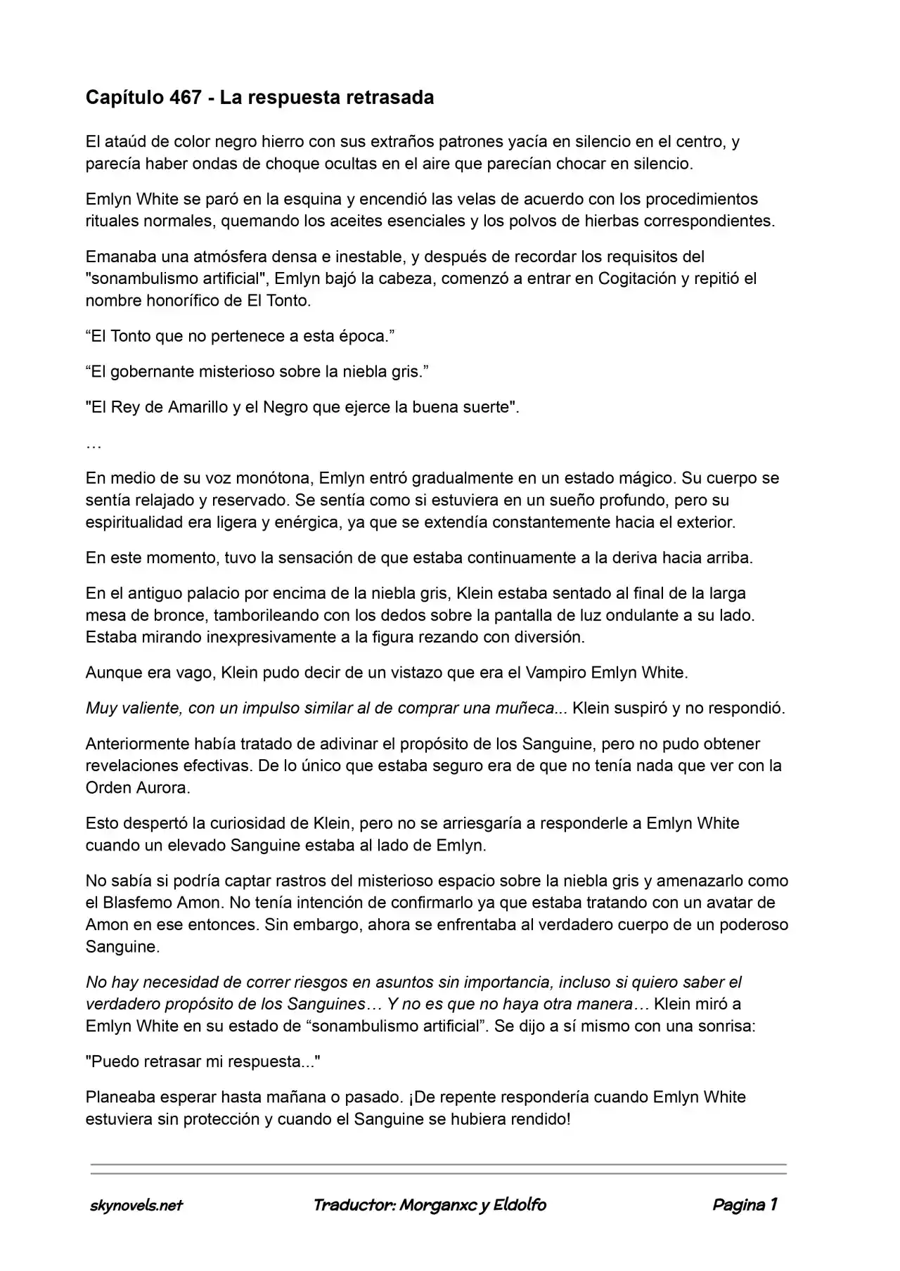 Lord Of The Mysteries (Novela) - Capítulo 467 - Página 1 - LectorTMOo