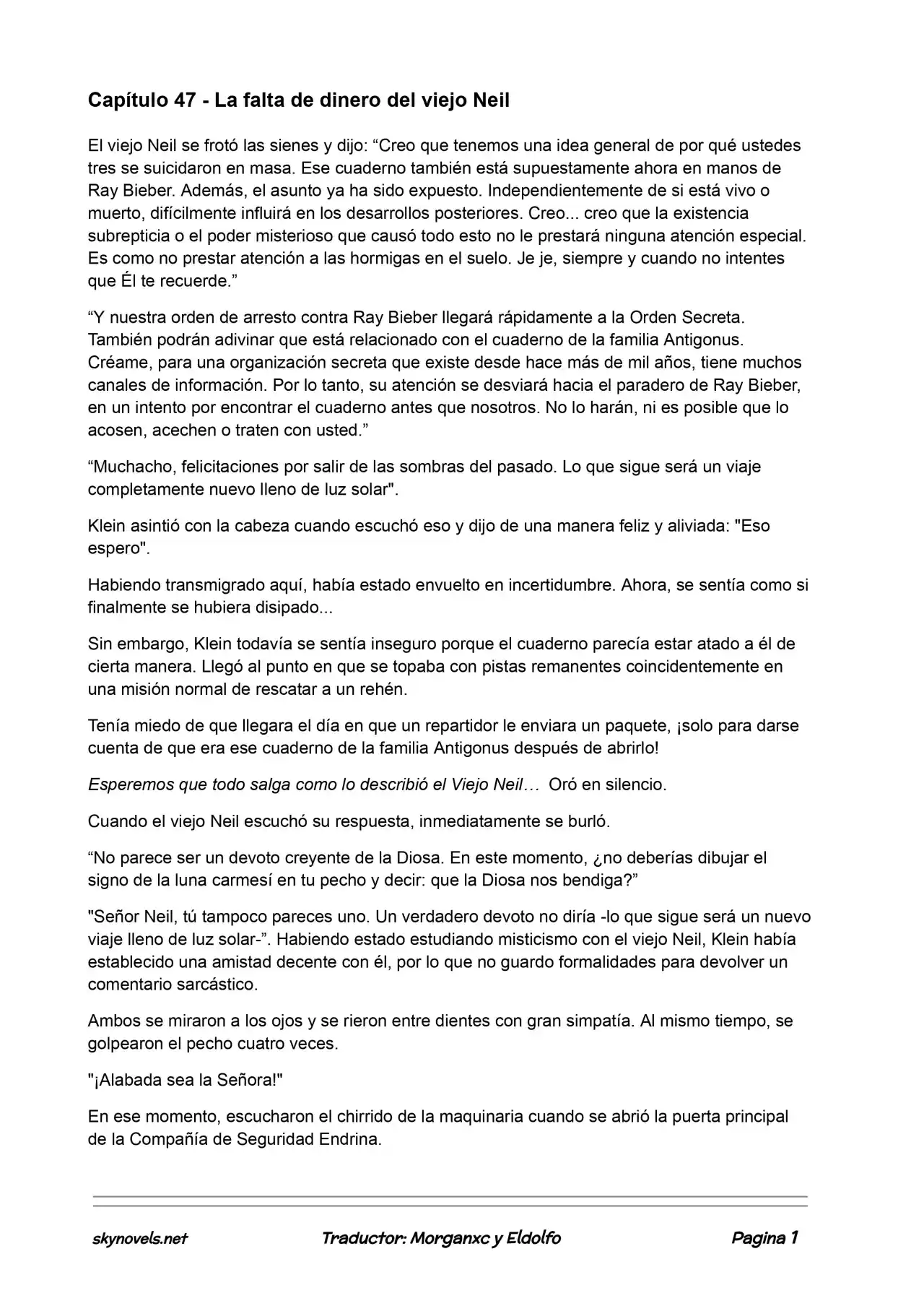 Lord Of The Mysteries (Novela) - Capítulo 47 - Página 1 - LectorTMOo