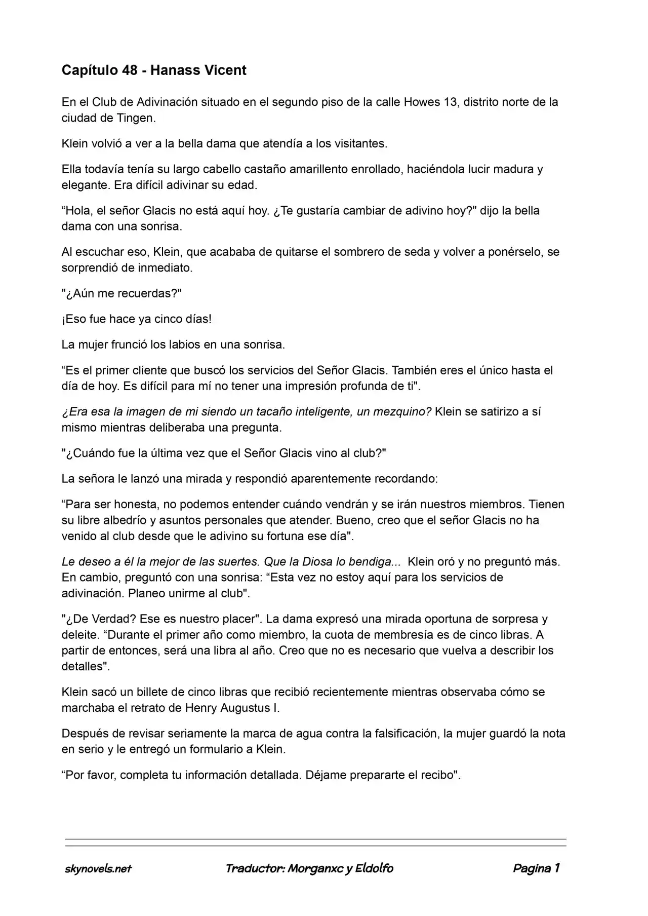Lord Of The Mysteries (Novela) - Capítulo 48 - Página 1 - LectorTMOo