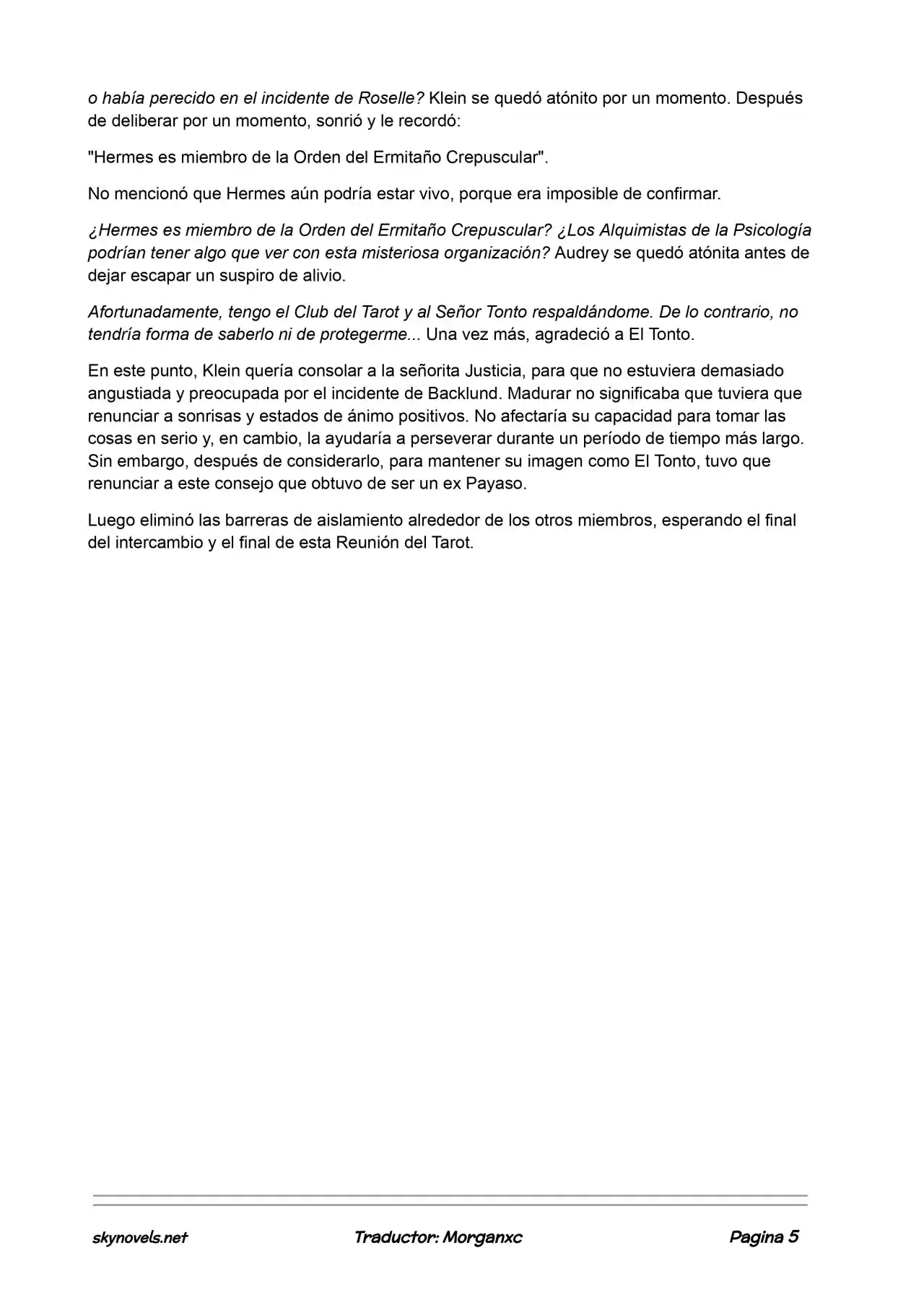 Lord Of The Mysteries (Novela) - Capítulo 488 - Página 5 - LectorTMOo