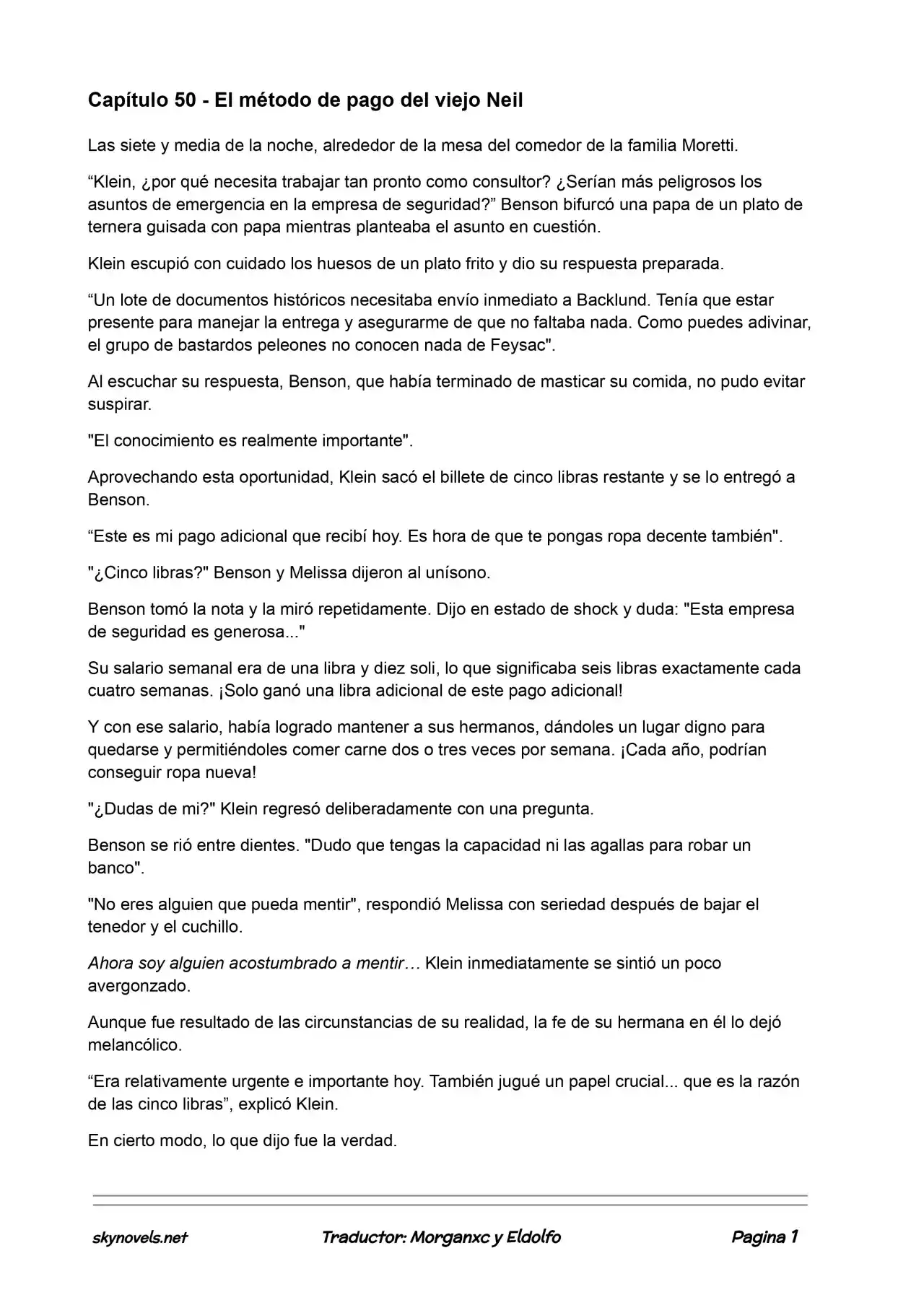 Lord Of The Mysteries (Novela) - Capítulo 50 - Página 1 - LectorTMOo