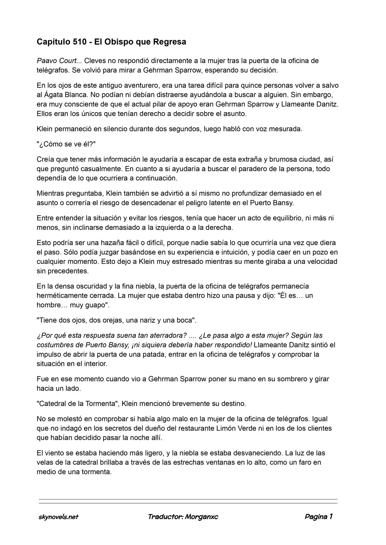 Lord Of The Mysteries (Novela) - Capítulo 510 - Página 1 - LectorTMOo
