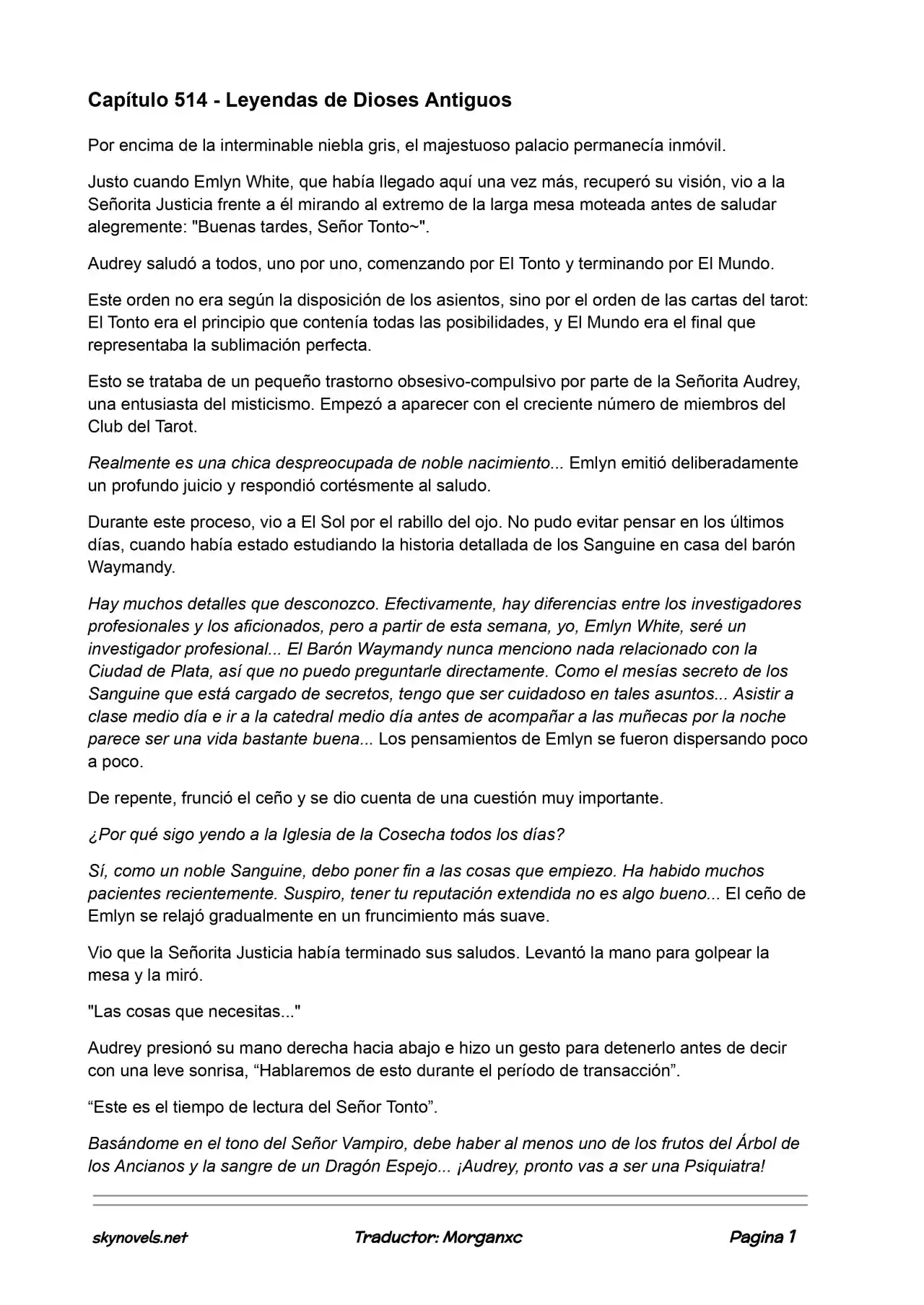 Lord Of The Mysteries (Novela) - Capítulo 514 - Página 1 - LectorTMOo
