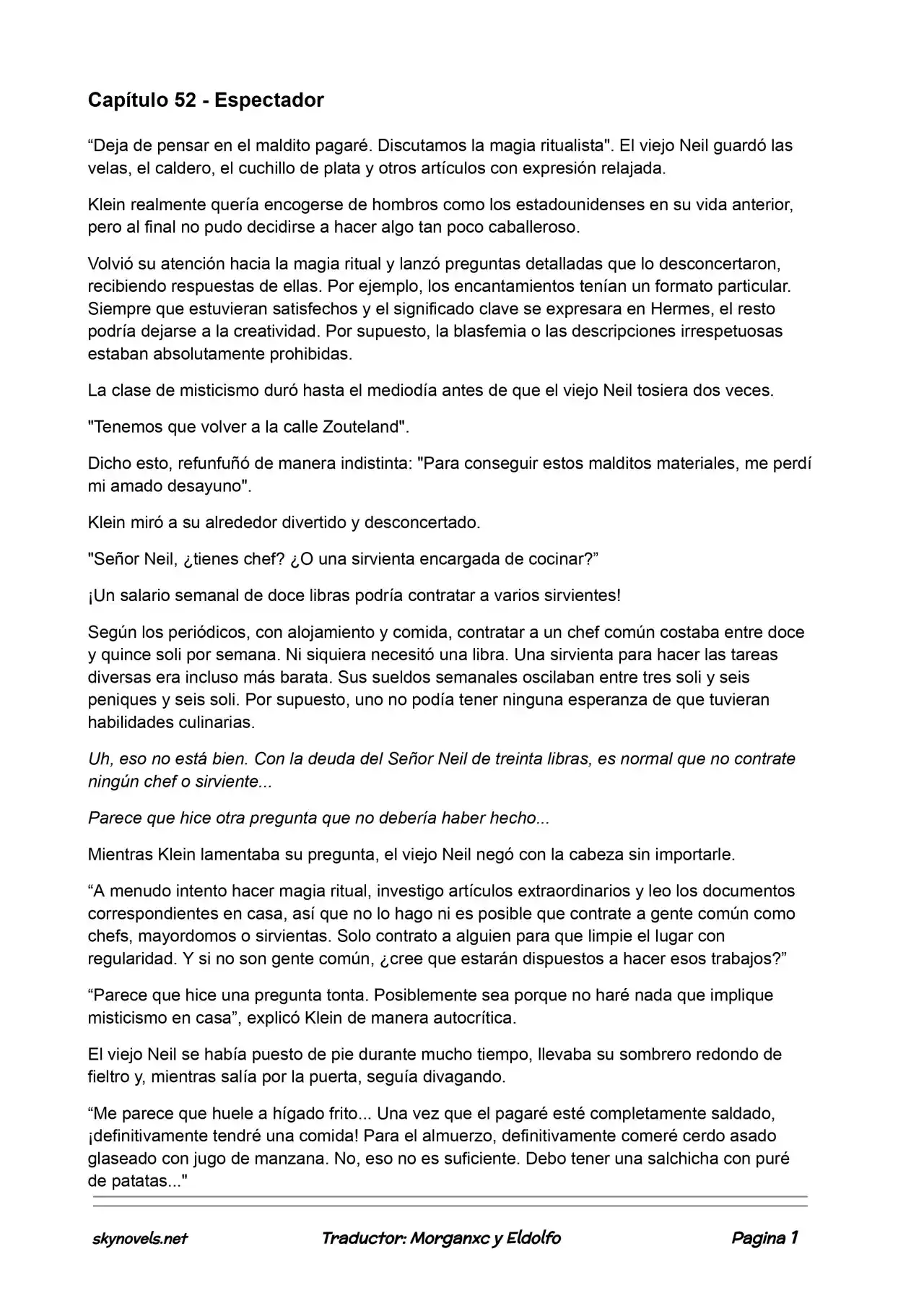 Lord Of The Mysteries (Novela) - Capítulo 52 - Página 1 - LectorTMOo