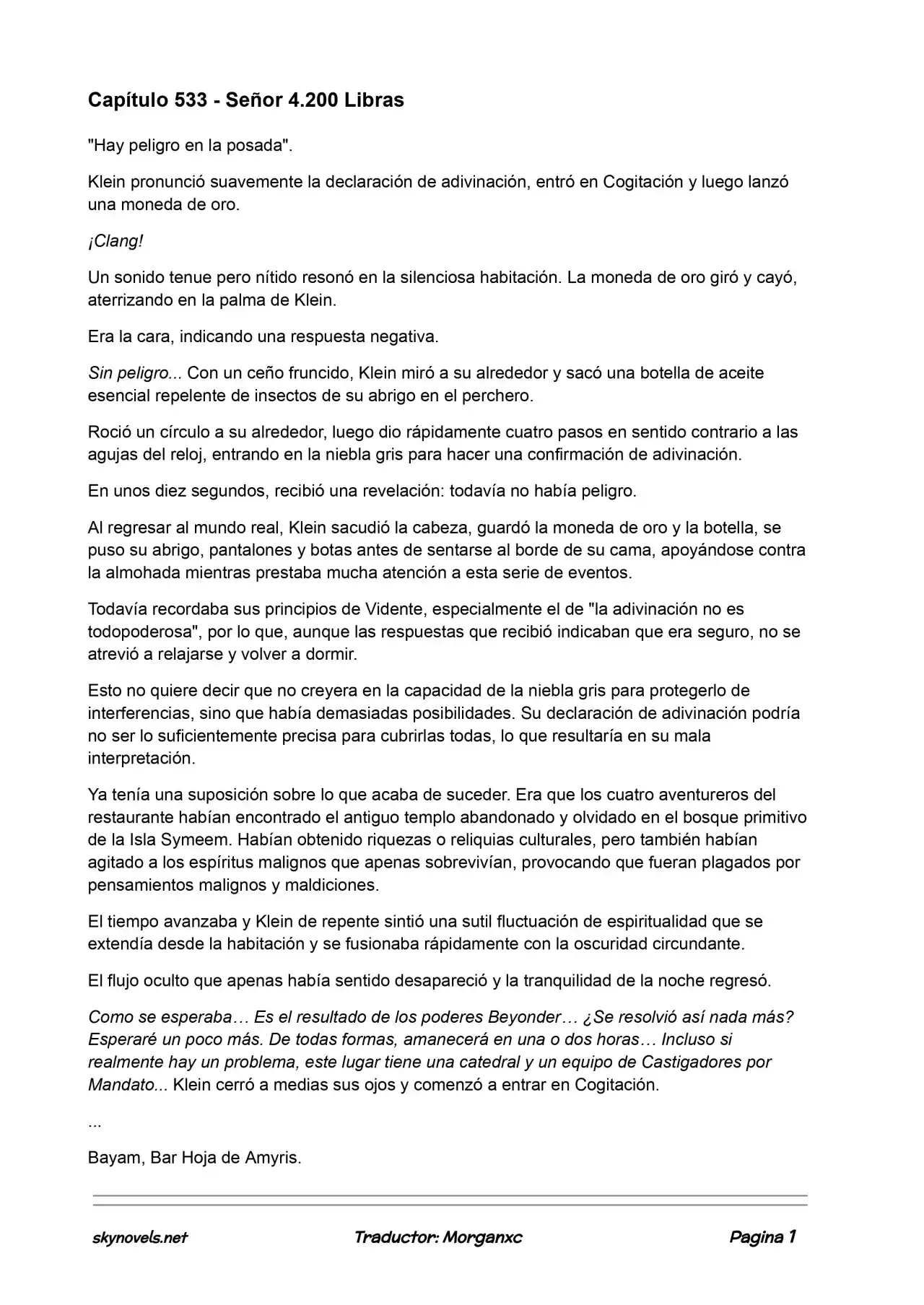 Lord Of The Mysteries (Novela) - Capítulo 533 - Página 1 - LectorTMOo