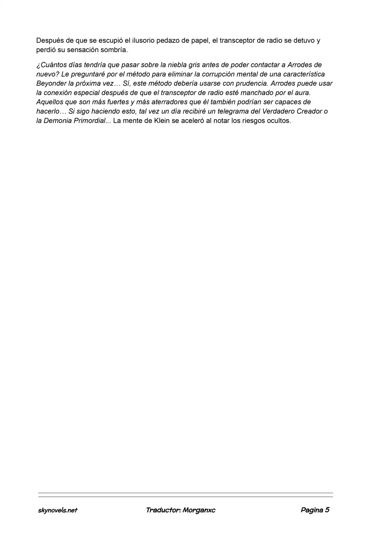 Lord Of The Mysteries (Novela) - Capítulo 556 - Página 5 - LectorTMOo