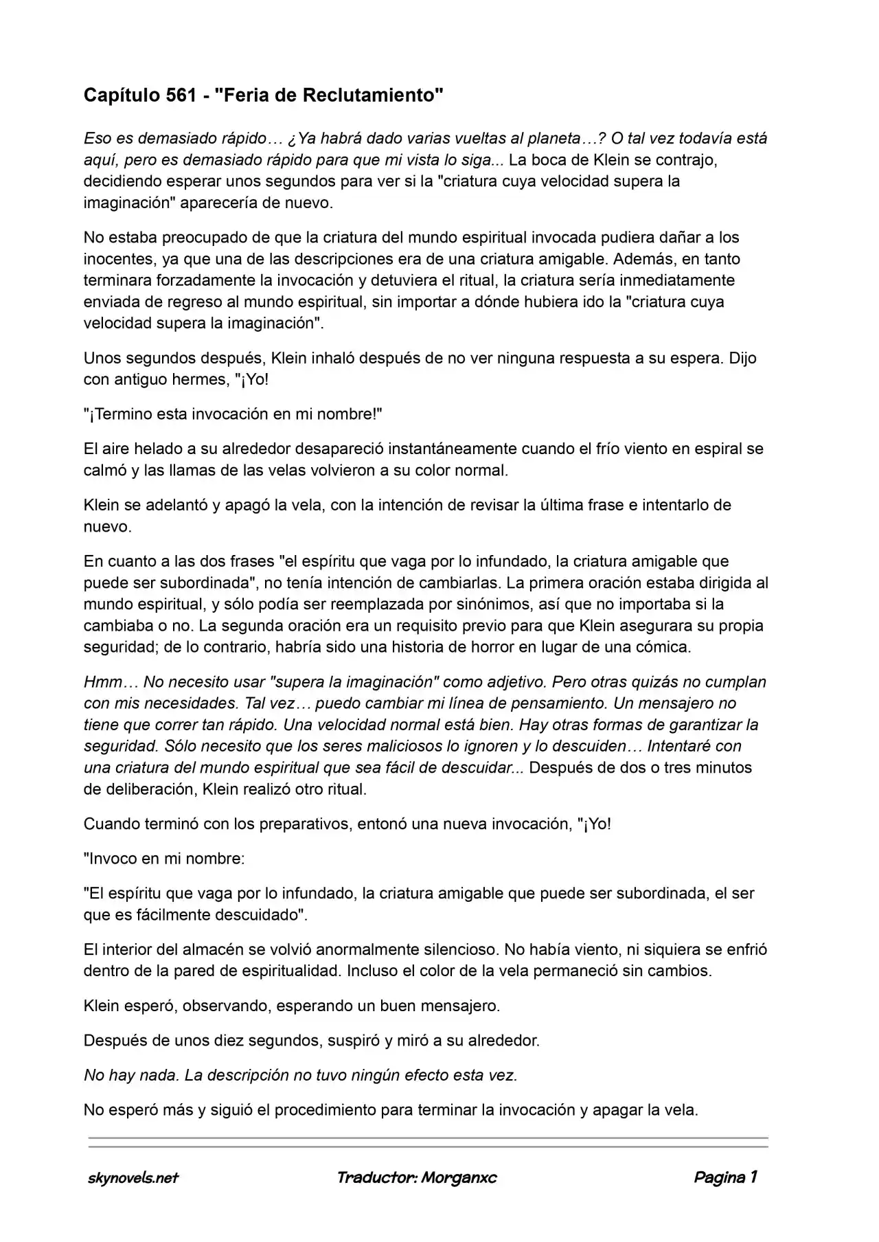 Lord Of The Mysteries (Novela) - Capítulo 561 - Página 1 - LectorTMOo