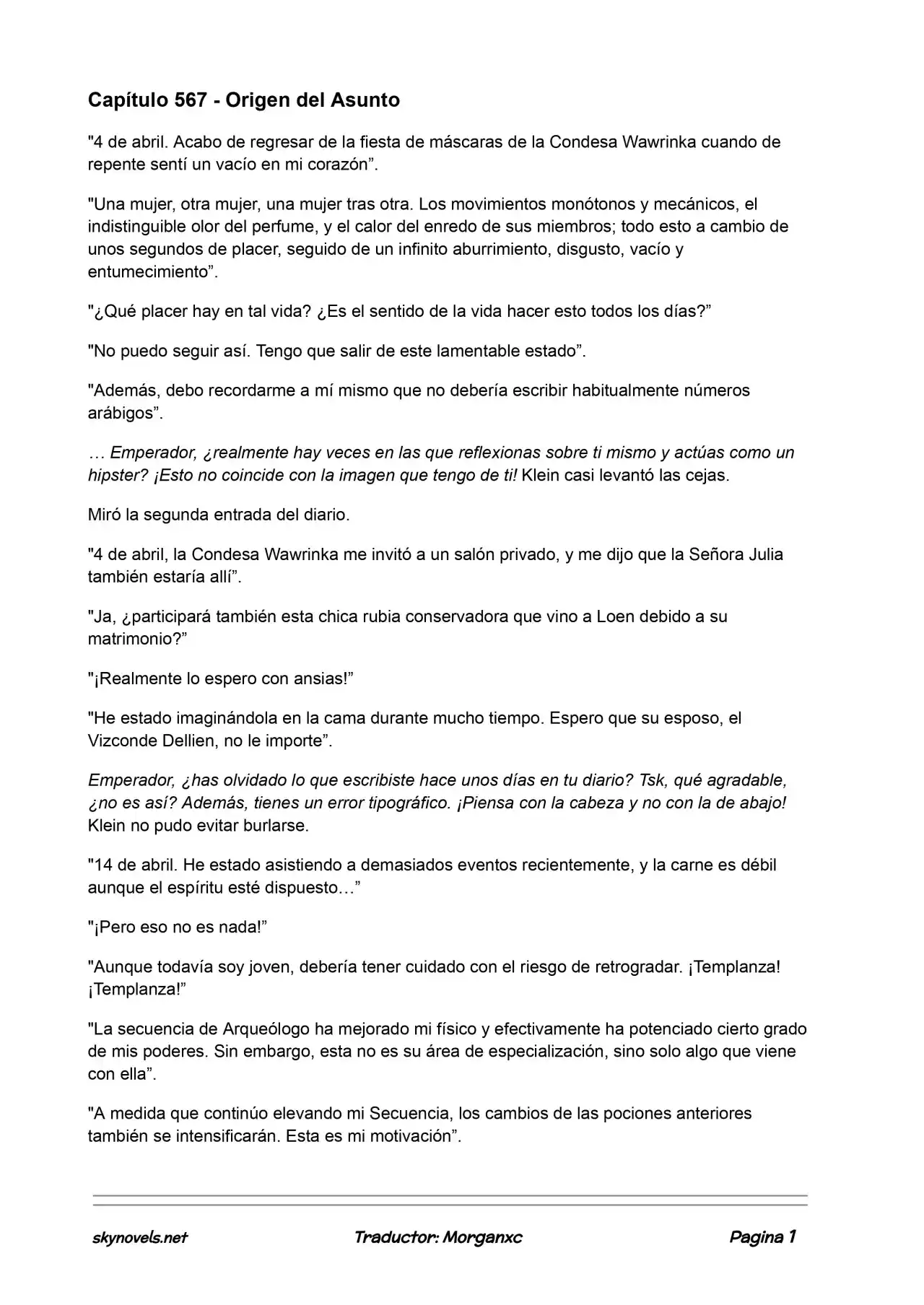 Lord Of The Mysteries (Novela) - Capítulo 567 - Página 1 - LectorTMOo