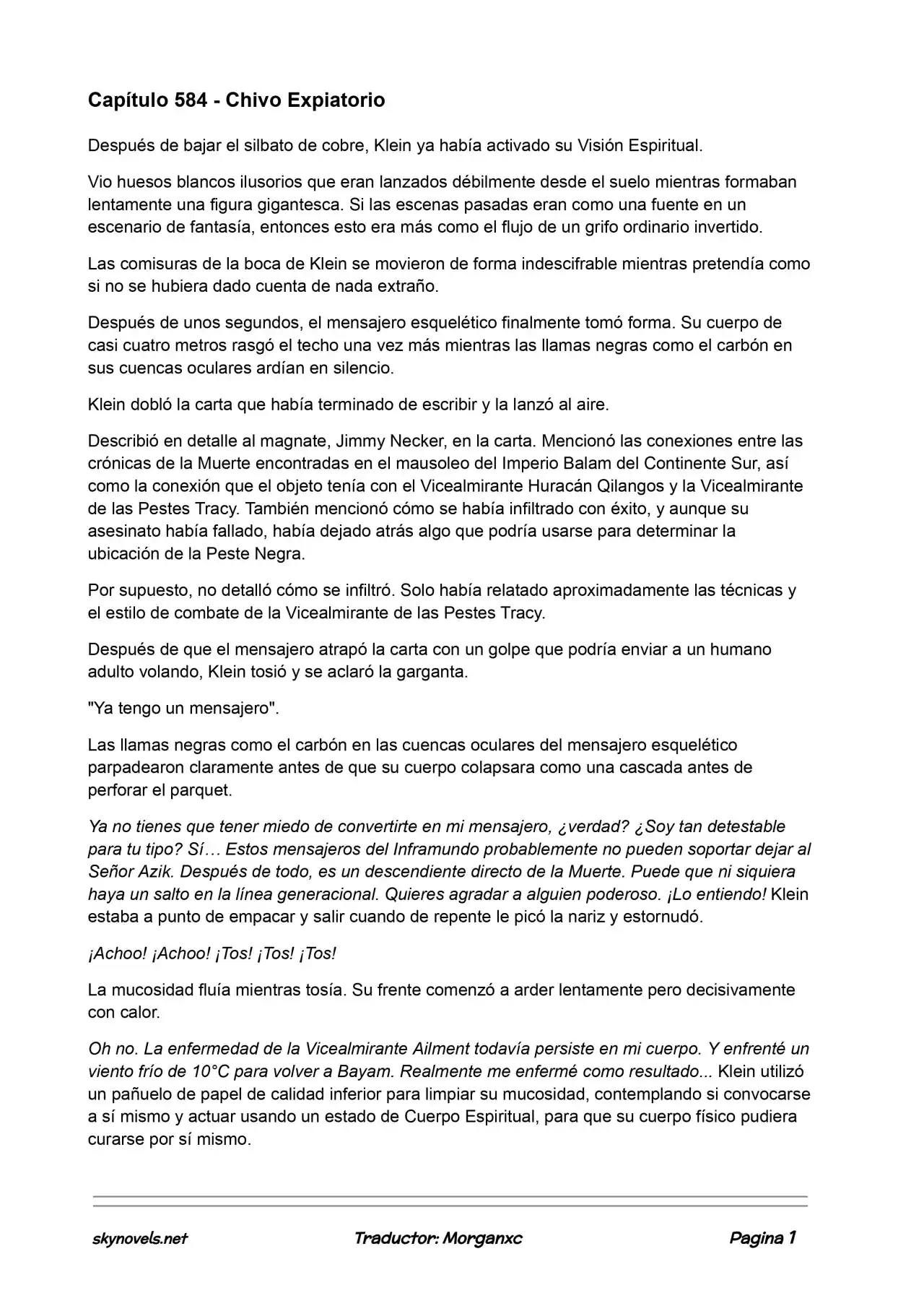 Lord Of The Mysteries (Novela) - Capítulo 584 - Página 1 - LectorTMOo