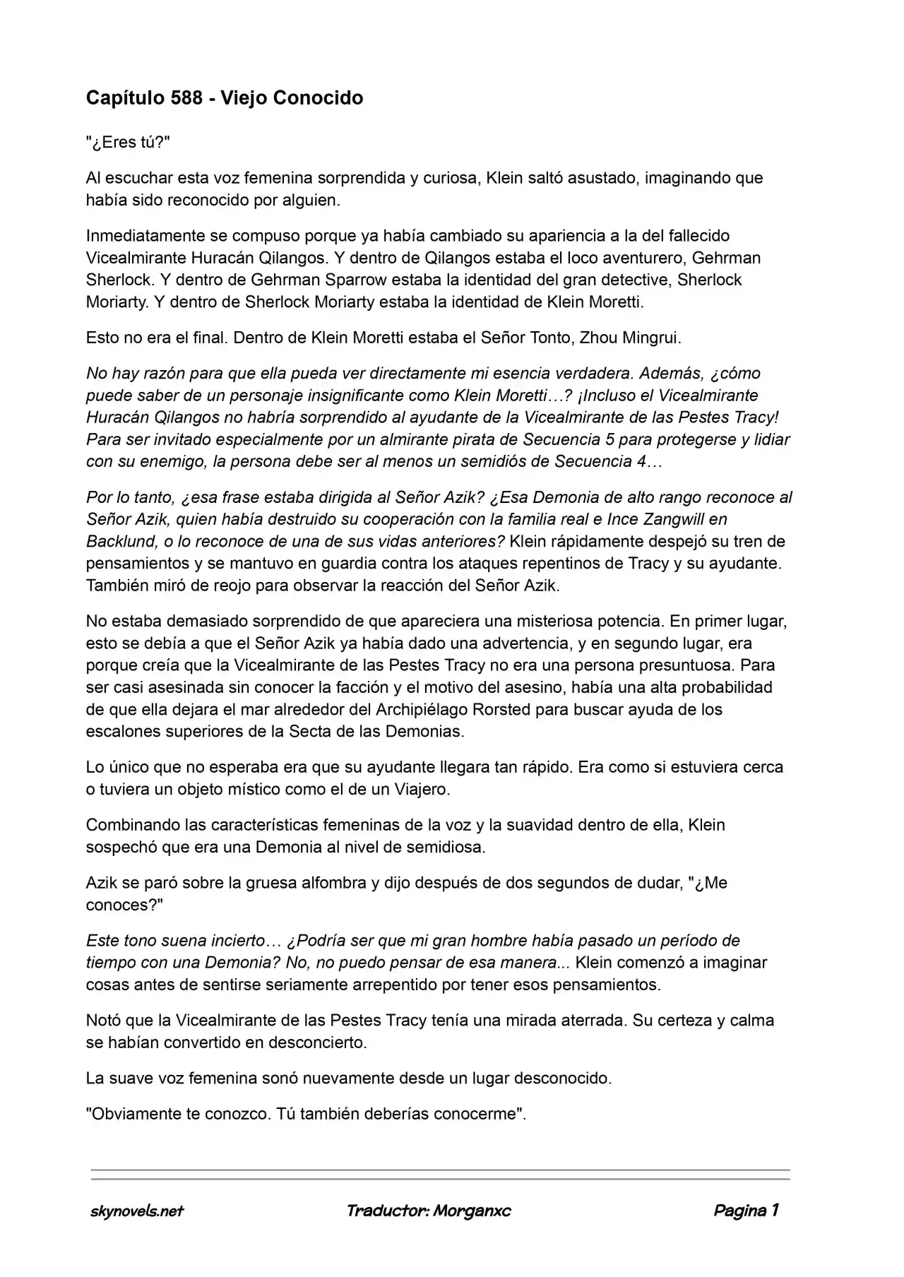 Lord Of The Mysteries (Novela) - Capítulo 588 - Página 1 - LectorTMOo