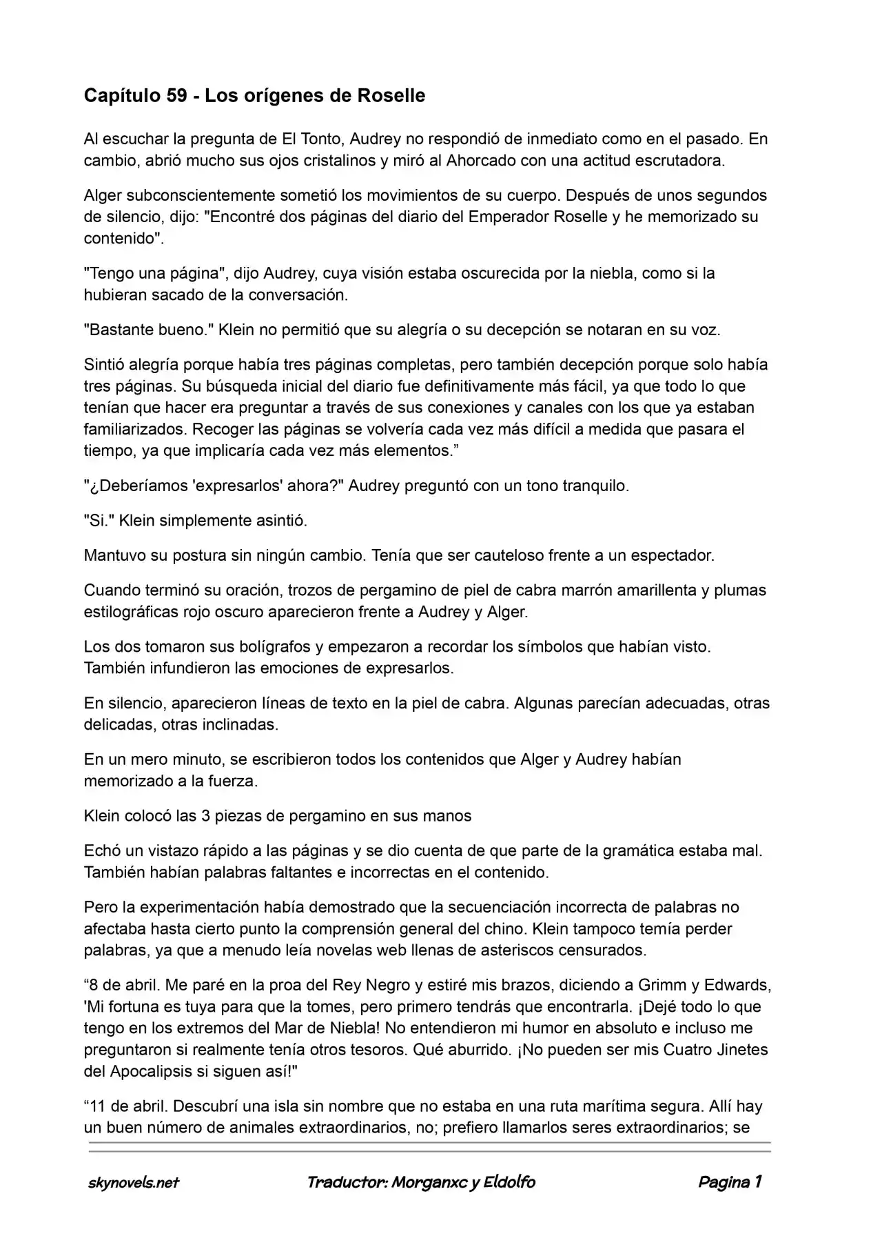 Lord Of The Mysteries (Novela) - Capítulo 59 - Página 1 - LectorTMOo