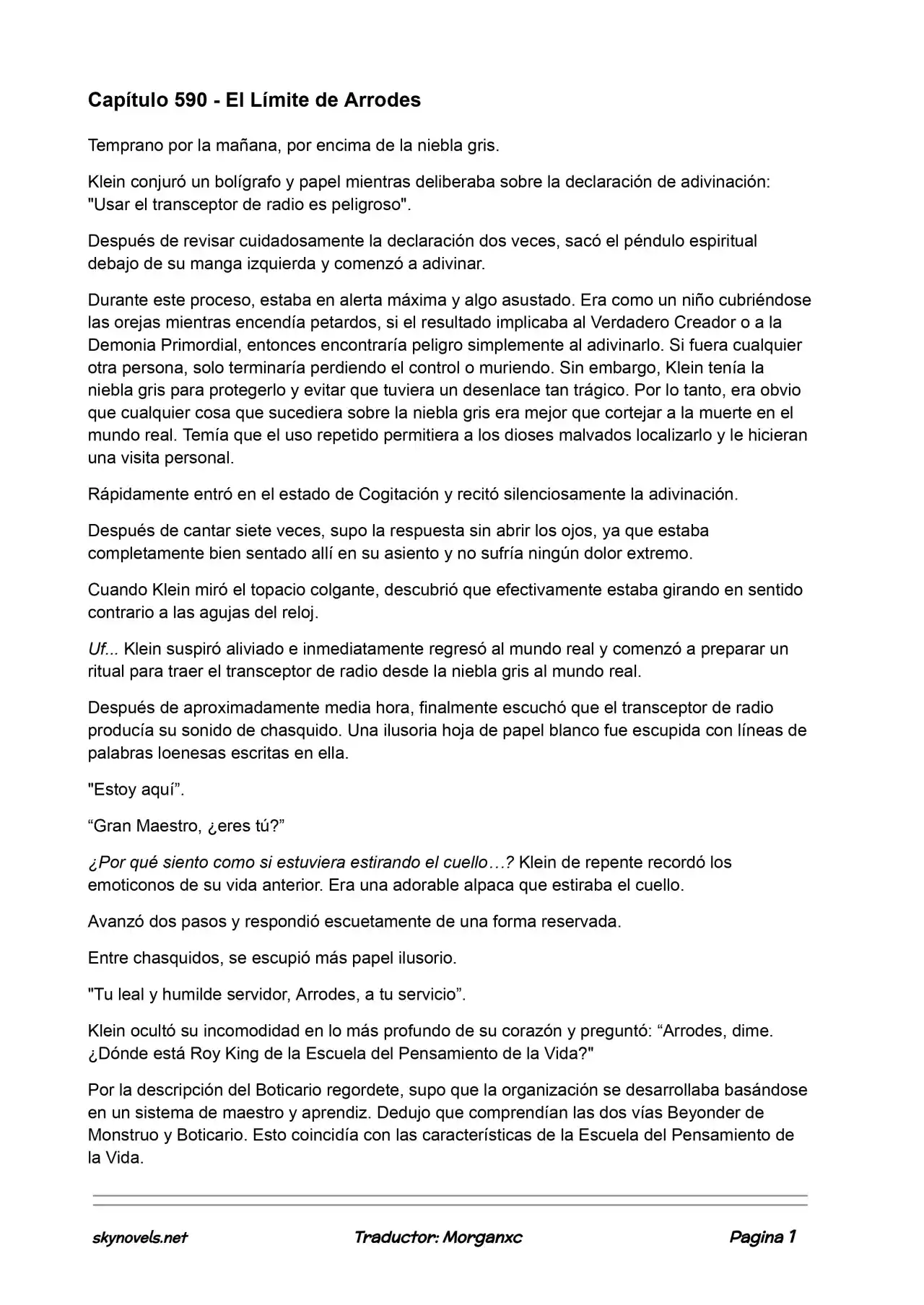 Lord Of The Mysteries (Novela) - Capítulo 590 - Página 1 - LectorTMOo