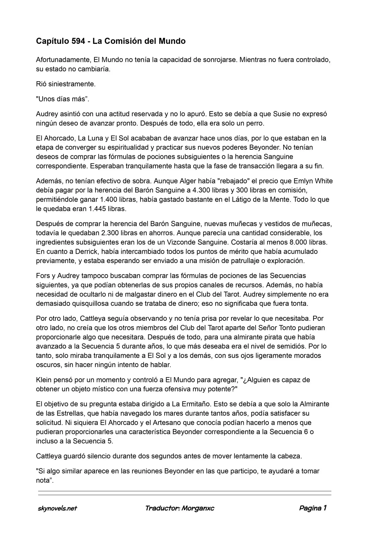Lord Of The Mysteries (Novela) - Capítulo 594 - Página 1 - LectorTMOo