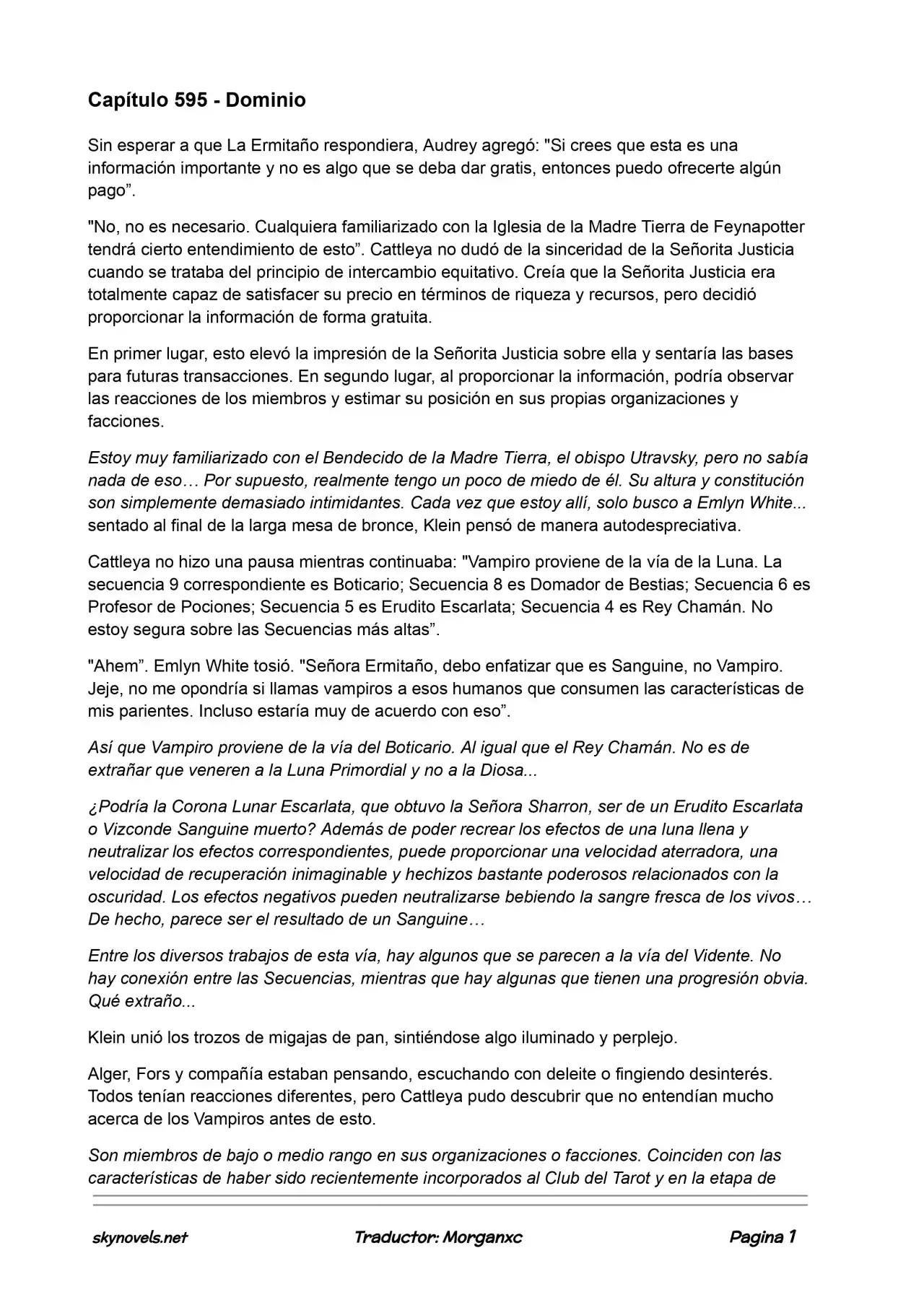 Lord Of The Mysteries (Novela) - Capítulo 595 - Página 1 - LectorTMOo