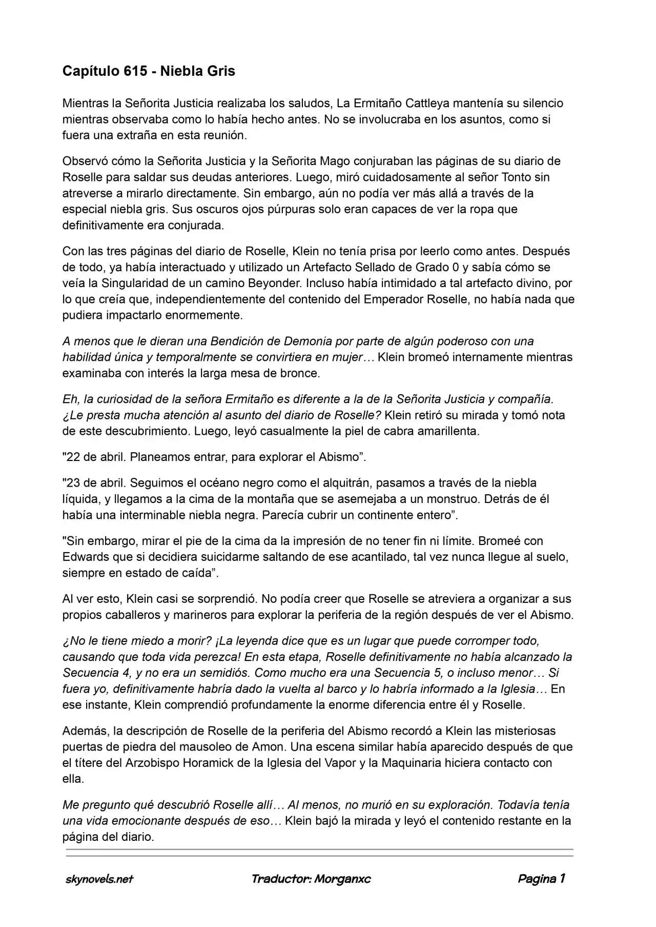 Lord Of The Mysteries (Novela) - Capítulo 615 - Página 1 - LectorTMOo