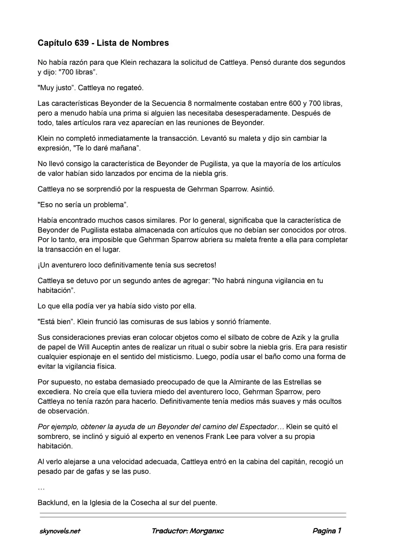 Lord Of The Mysteries (Novela) - Capítulo 639 - Página 1 - LectorTMOo