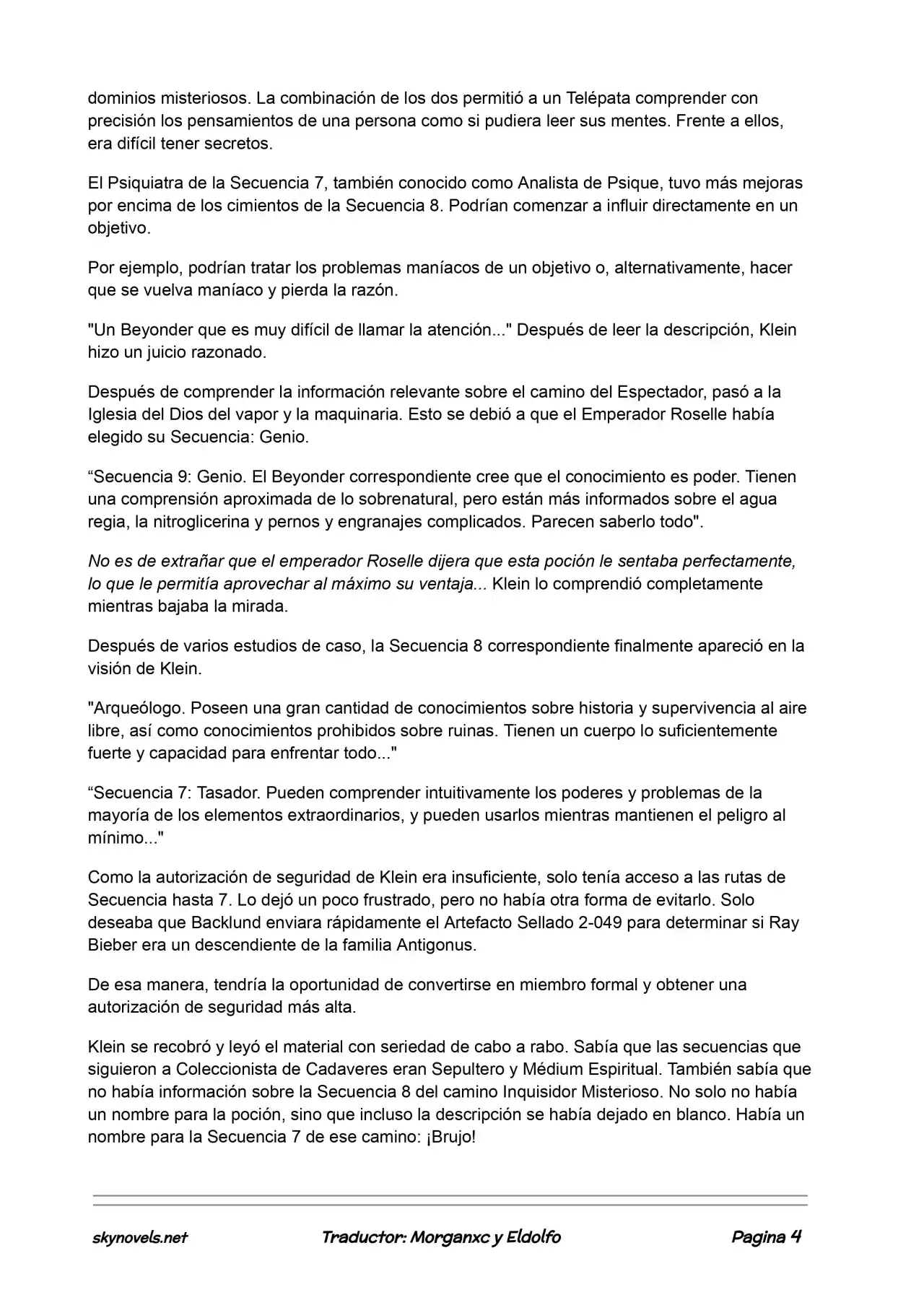 Lord Of The Mysteries (Novela) - Capítulo 65 - Página 4 - LectorTMOo
