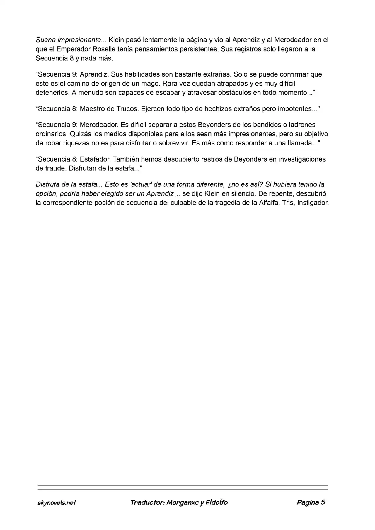 Lord Of The Mysteries (Novela) - Capítulo 65 - Página 5 - LectorTMOo