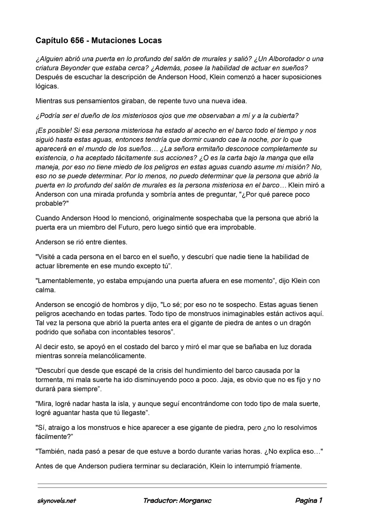 Lord Of The Mysteries (Novela) - Capítulo 656 - Página 1 - LectorTMOo