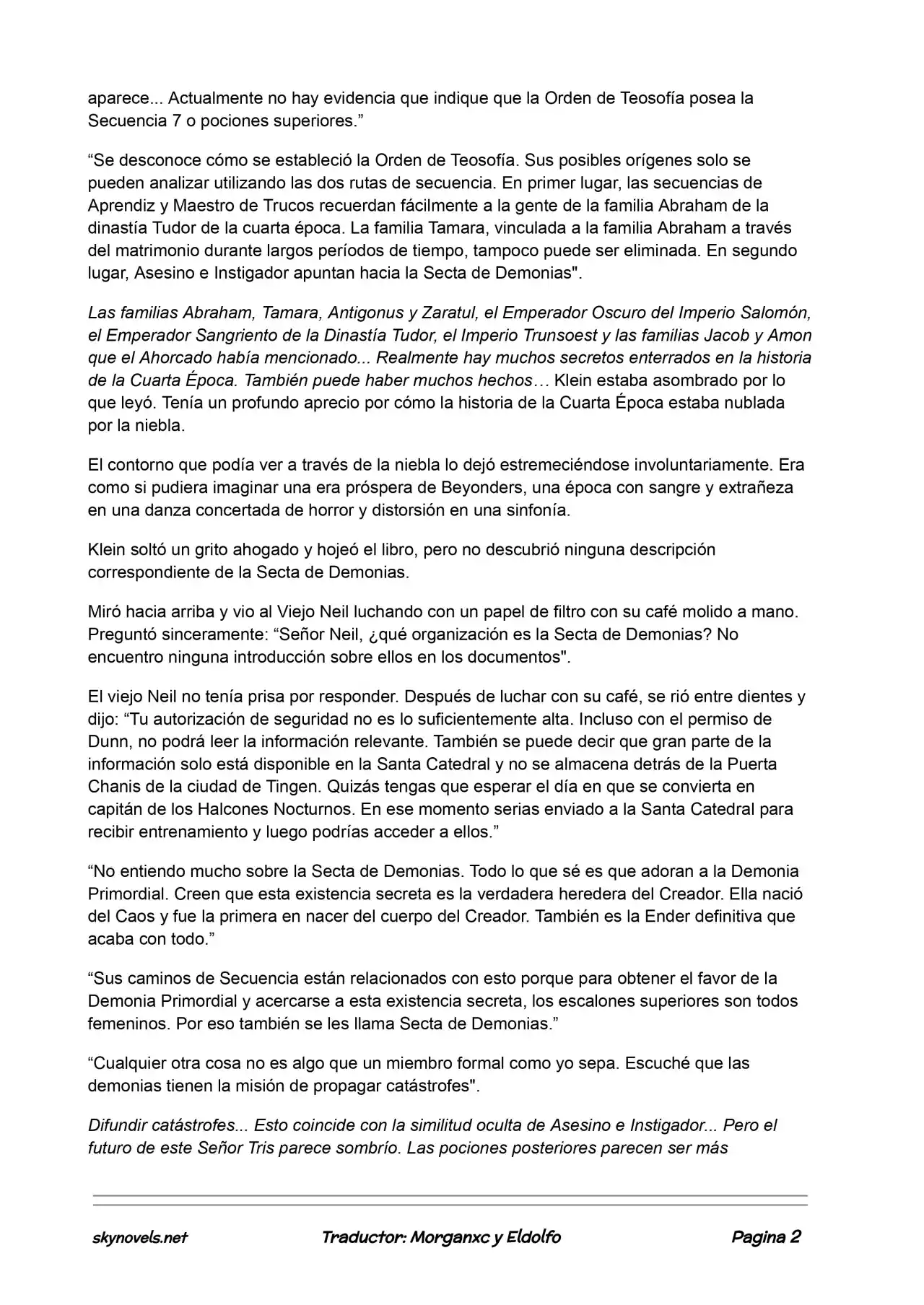 Lord Of The Mysteries (Novela) - Capítulo 66 - Página 2 - LectorTMOo