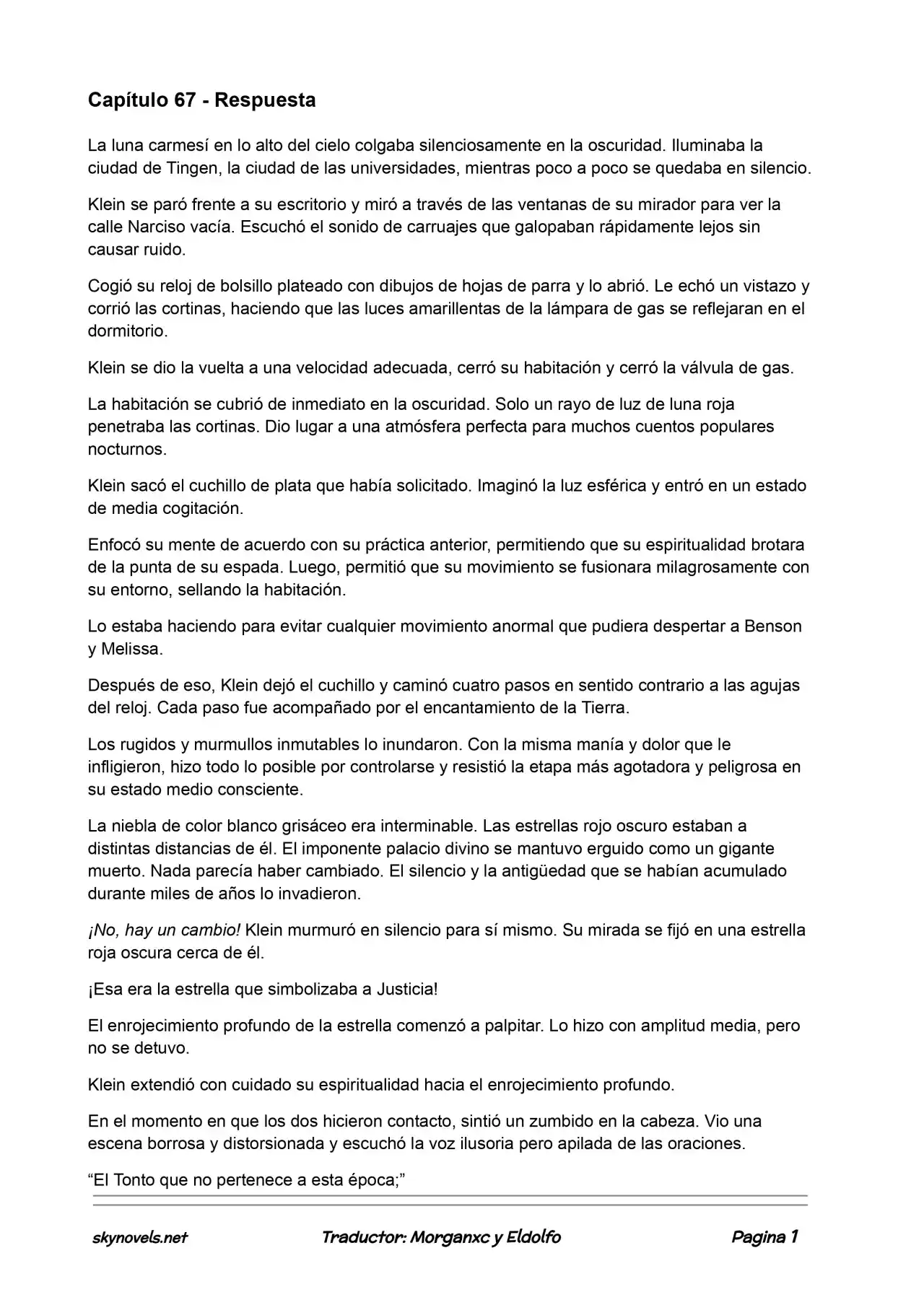 Lord Of The Mysteries (Novela) - Capítulo 67 - Página 1 - LectorTMOo