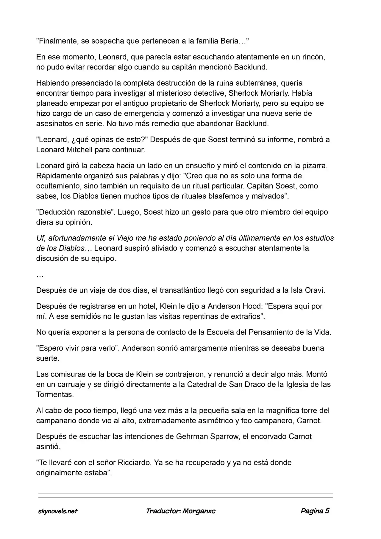 Lord Of The Mysteries (Novela) - Capítulo 688 - Página 5 - LectorTMOo