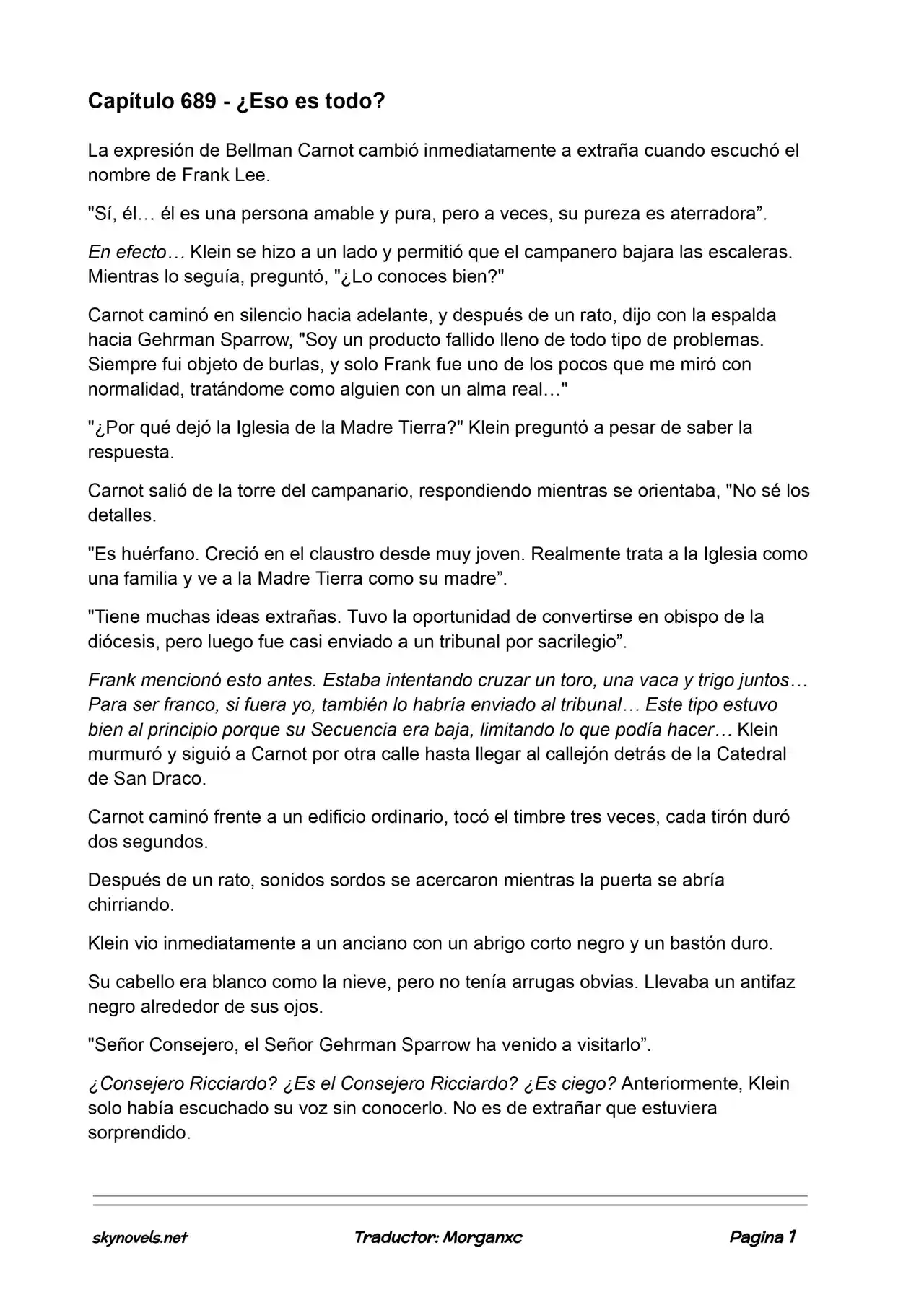 Lord Of The Mysteries (Novela) - Capítulo 689 - Página 1 - LectorTMOo