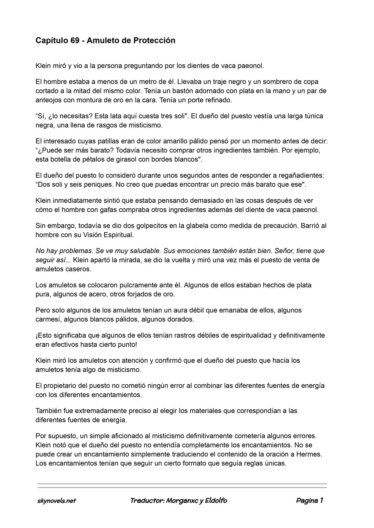 Lord Of The Mysteries (Novela) - Capítulo 69 - Página 1 - LectorTMOo