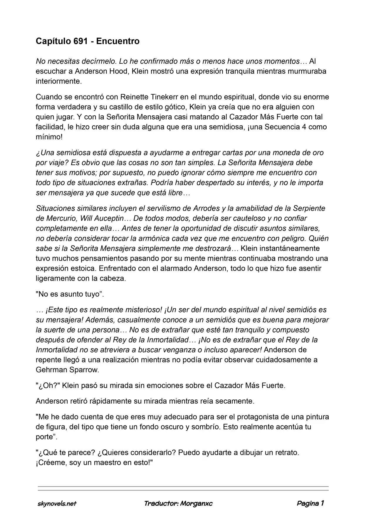 Lord Of The Mysteries (Novela) - Capítulo 691 - Página 1 - LectorTMOo