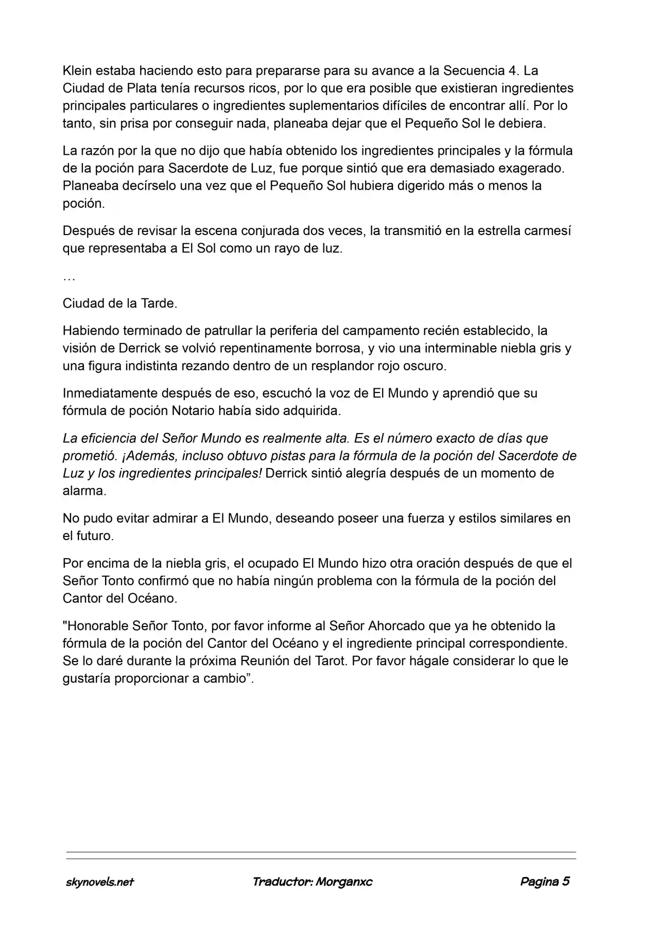 Lord Of The Mysteries (Novela) - Capítulo 703 - Página 5 - LectorTMOo