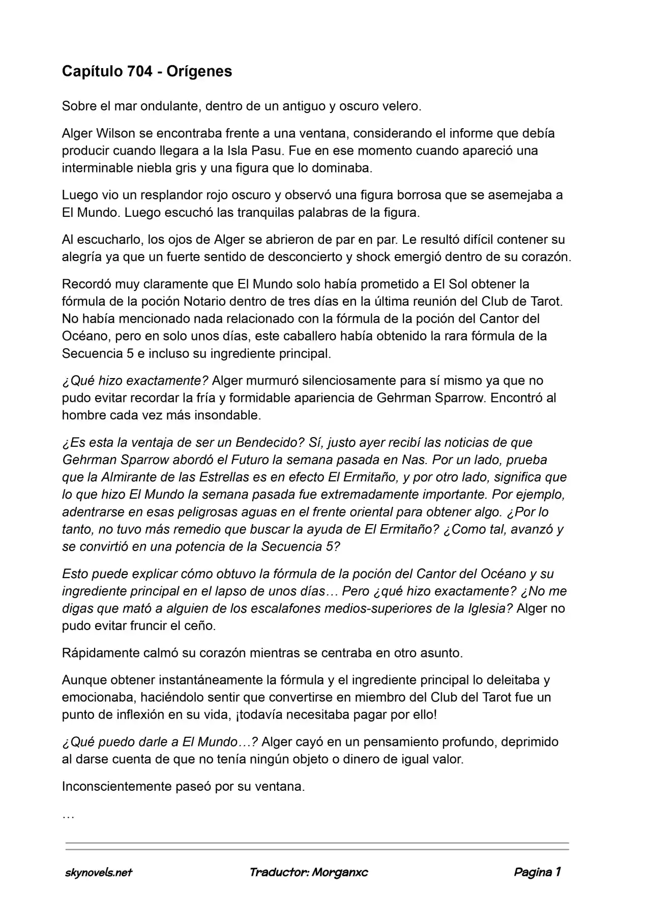 Lord Of The Mysteries (Novela) - Capítulo 704 - Página 1 - LectorTMOo