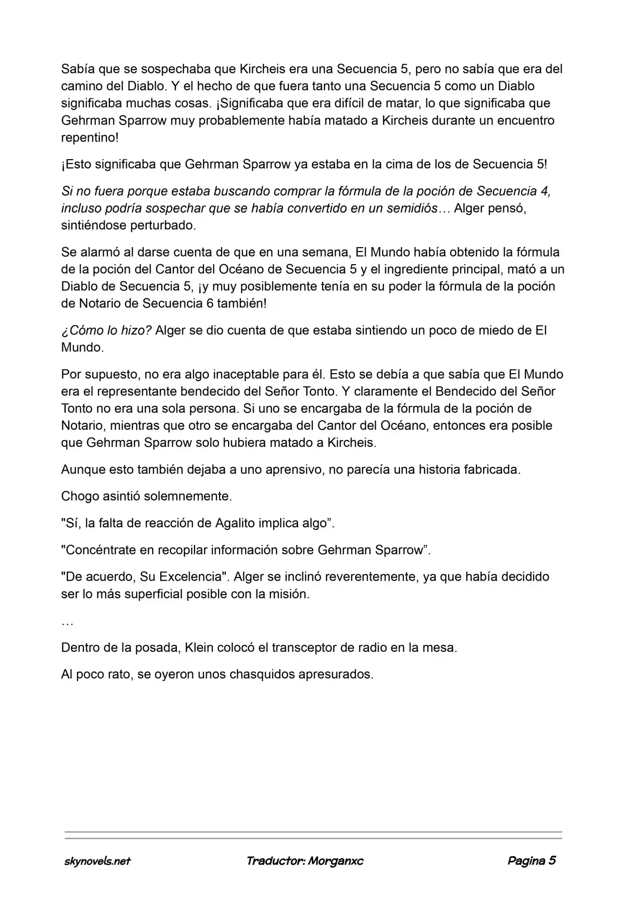Lord Of The Mysteries (Novela) - Capítulo 712 - Página 5 - LectorTMOo