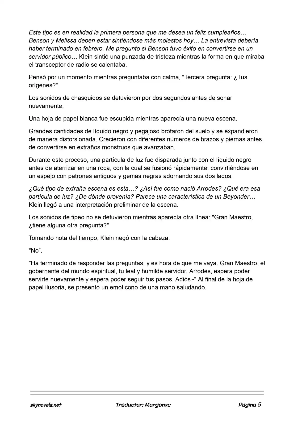 Lord Of The Mysteries (Novela) - Capítulo 713 - Página 5 - LectorTMOo