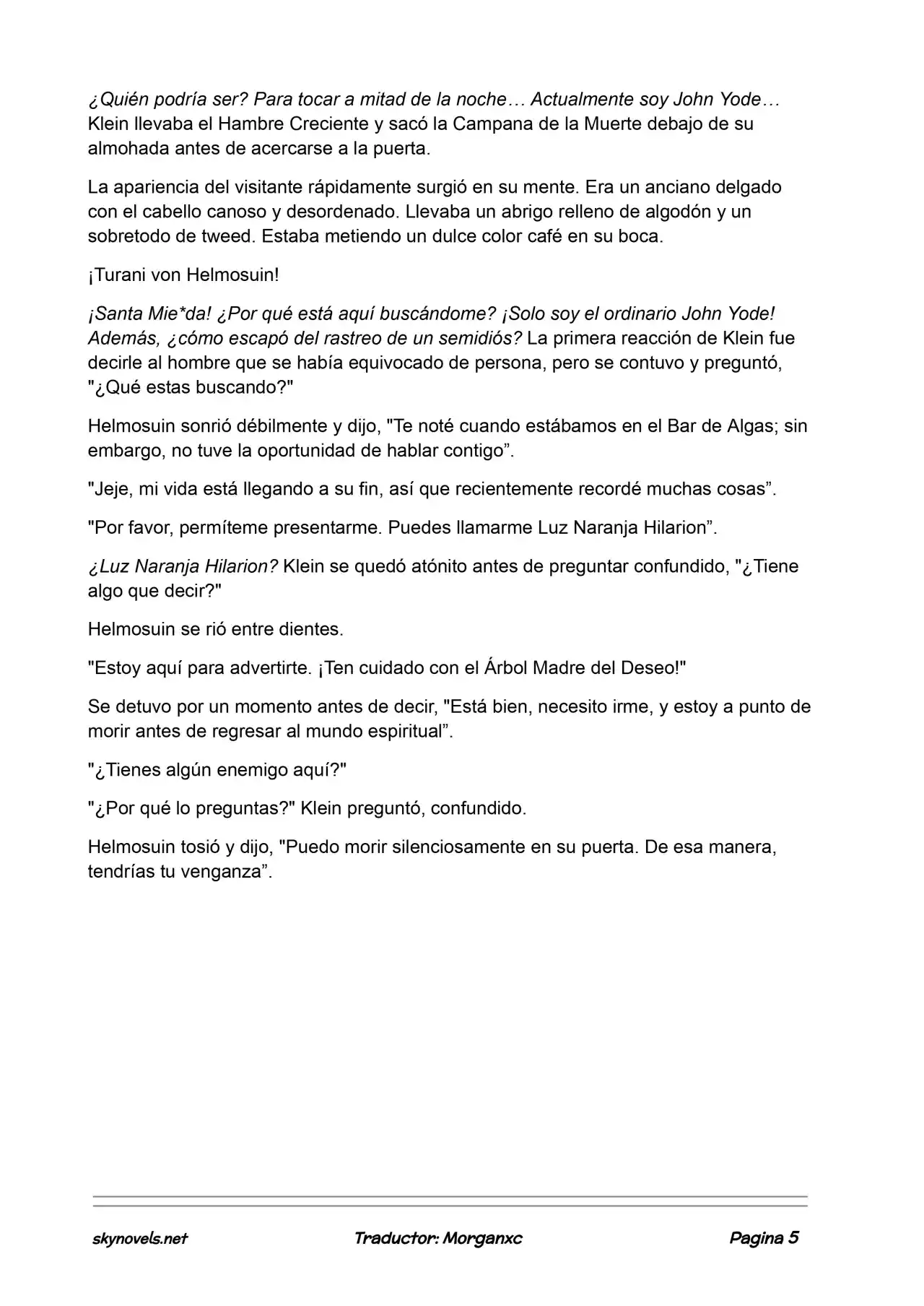 Lord Of The Mysteries (Novela) - Capítulo 723 - Página 5 - LectorTMOo