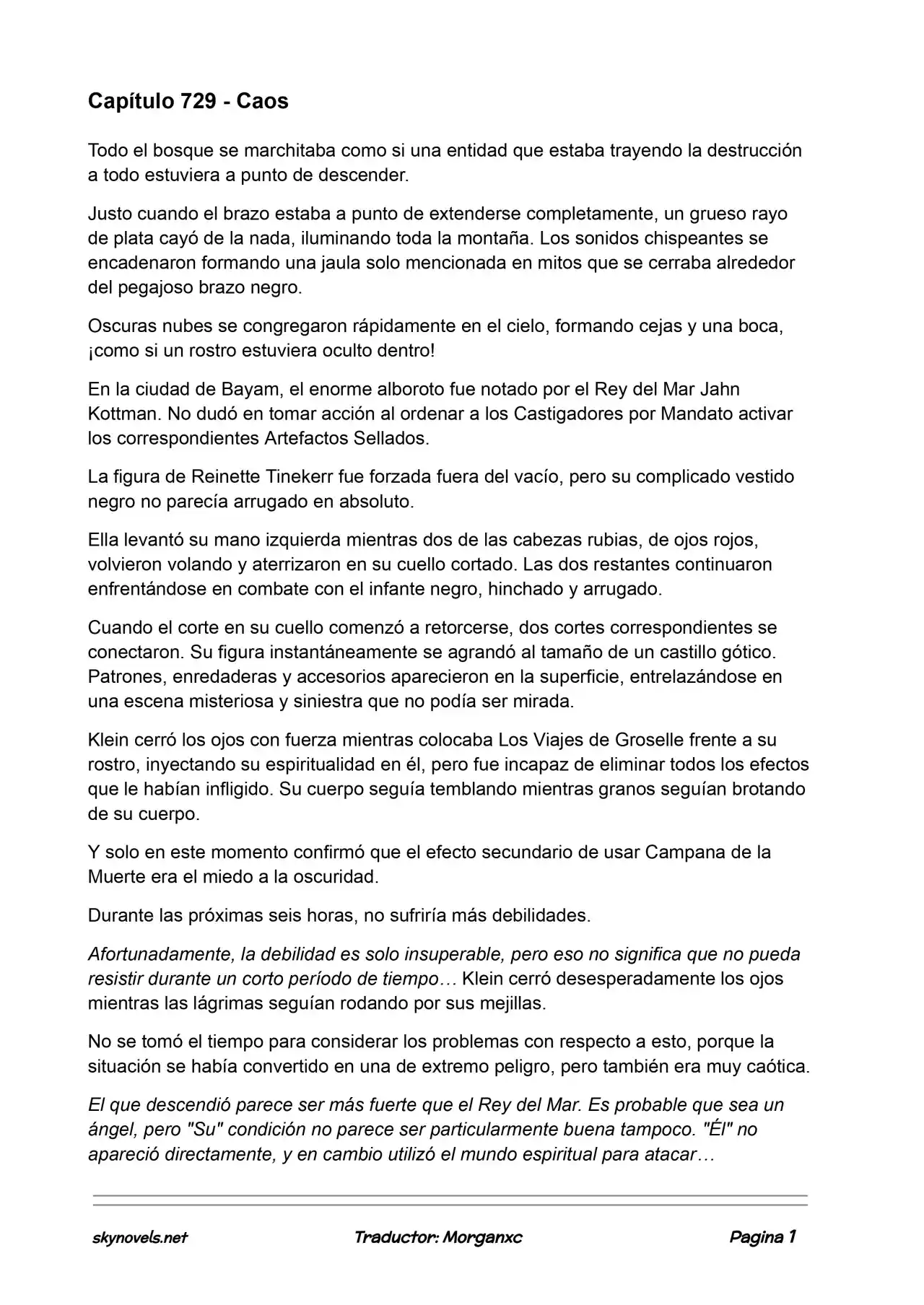 Lord Of The Mysteries (Novela) - Capítulo 729 - Página 1 - LectorTMOo