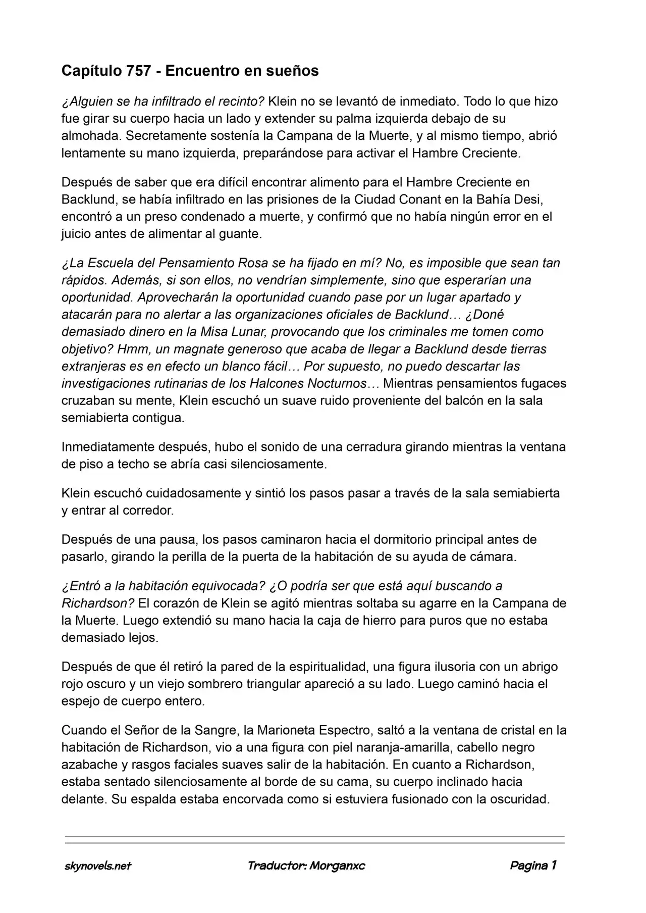 Lord Of The Mysteries (Novela) - Capítulo 757 - Página 1 - LectorTMOo